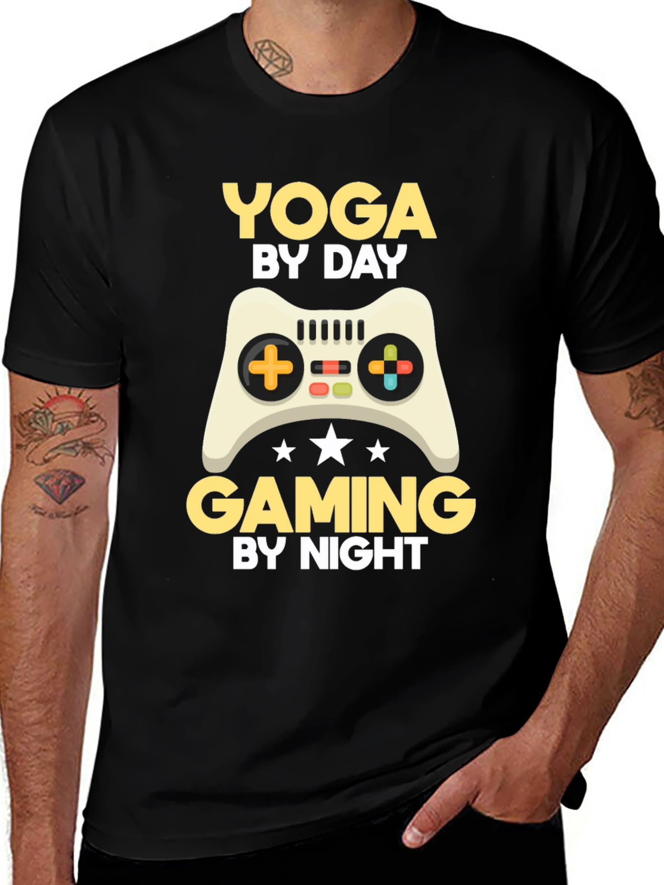 Variant 4 of Yoga By Day, Gaming By Night T-Shirt