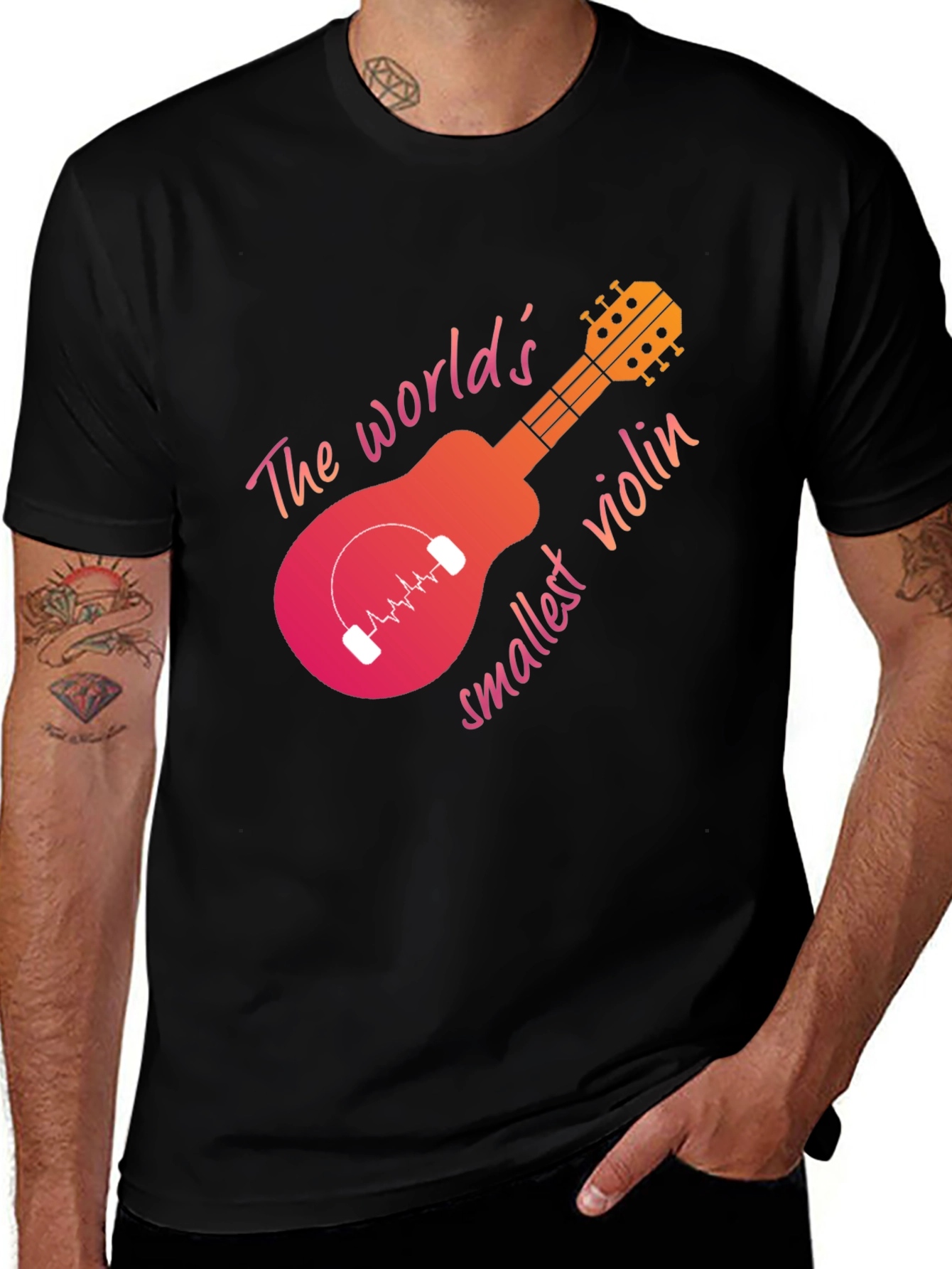 Variant 22 of World's Smallest Violin Graphic Tee - Black