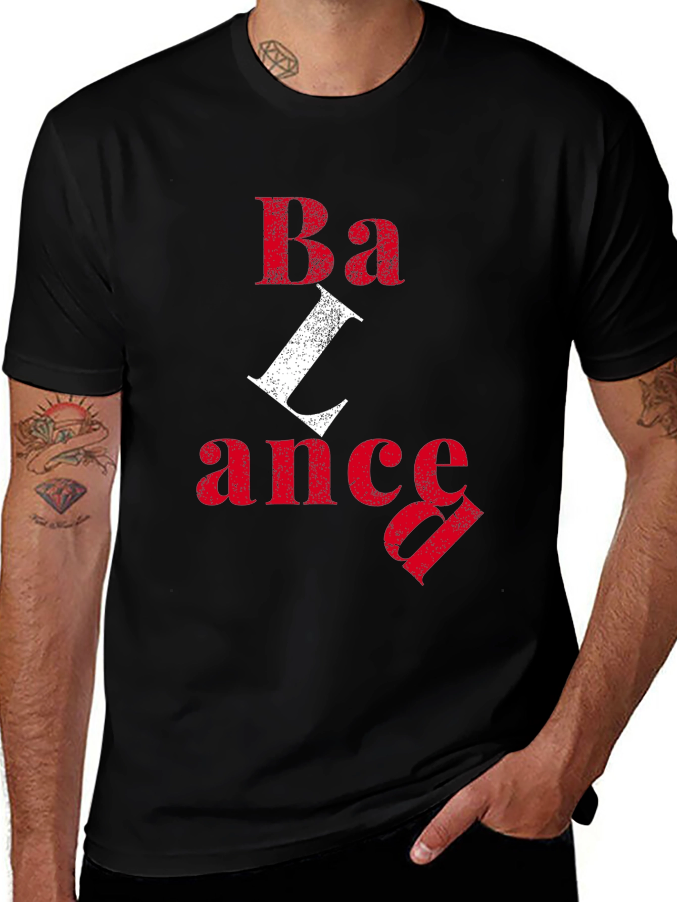 Variant 16 of Balance Graphic Print Crew Neck Men's T-Shirt