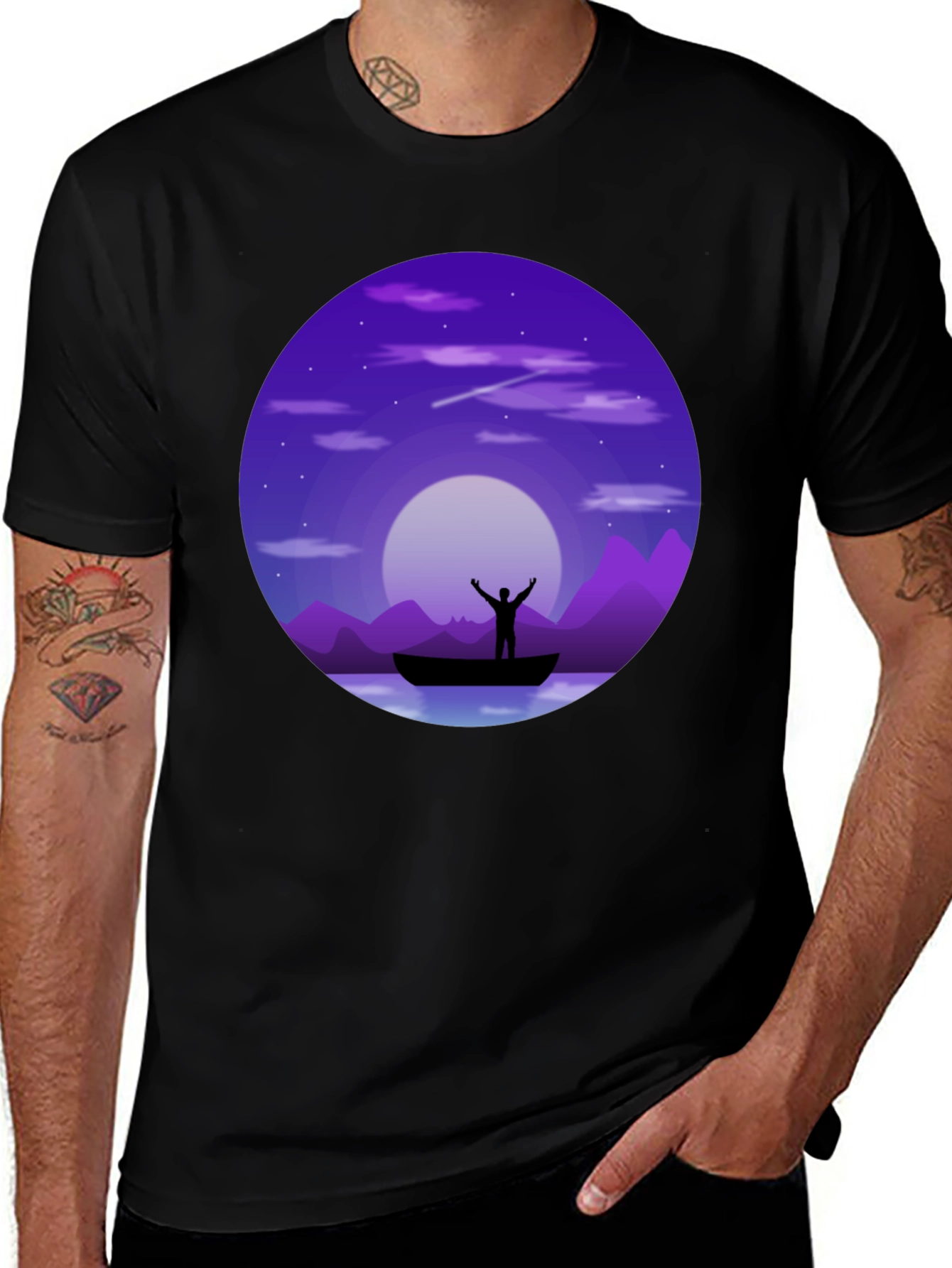 Variant 8 of Night Sky Boat Ride Graphic T-Shirt