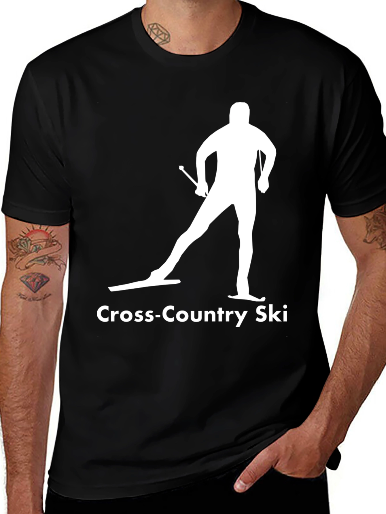 Variant 19 of Cross-Country Ski T-Shirt - Black