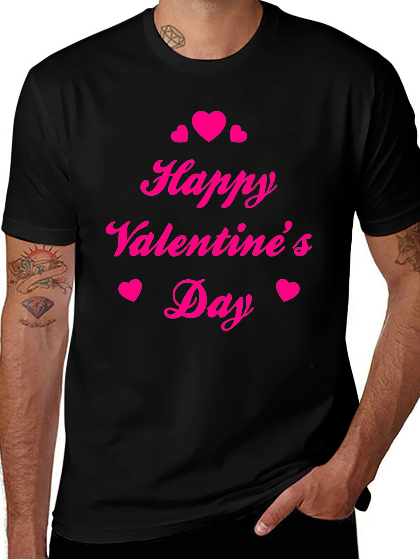 Variant 30 of Happy Valentine's Day Graphic Tee - Black