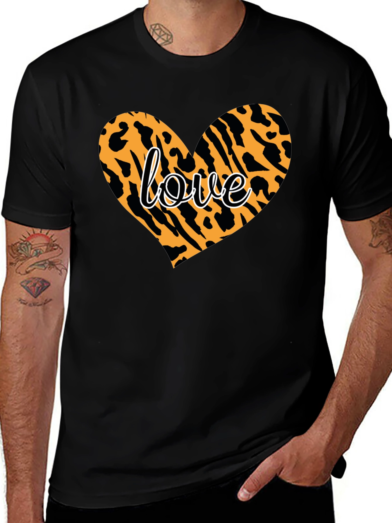 Variant 29 of Leopard Love Heart T-Shirt - Trendy Graphic Tee