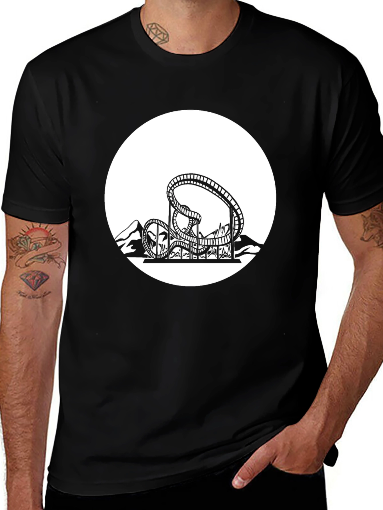Variant 11 of Roller Coaster Graphic Tee - Thrill Ride Shirt
