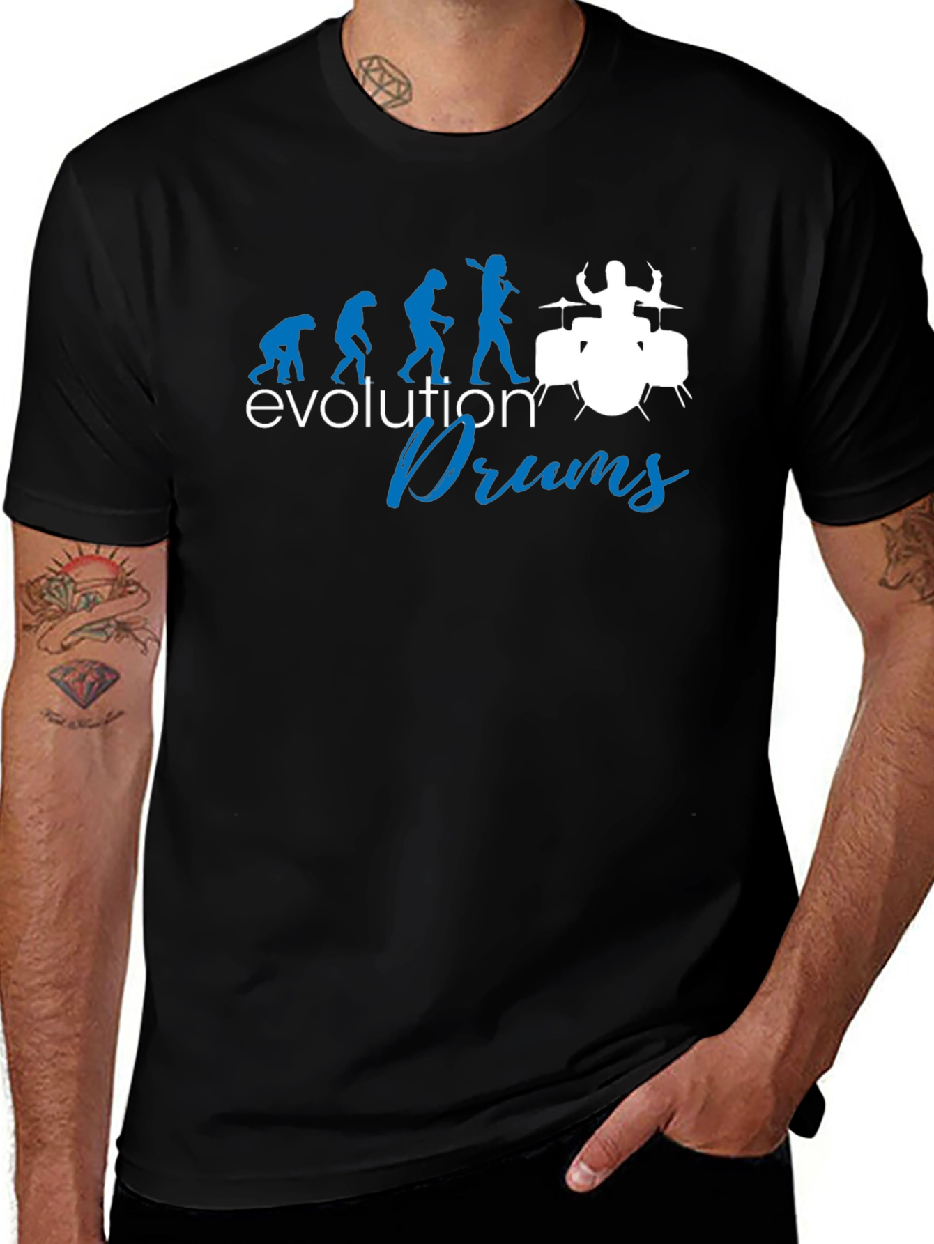 Variant 7 of Evolution of Drums T-Shirt - Drummer Gift