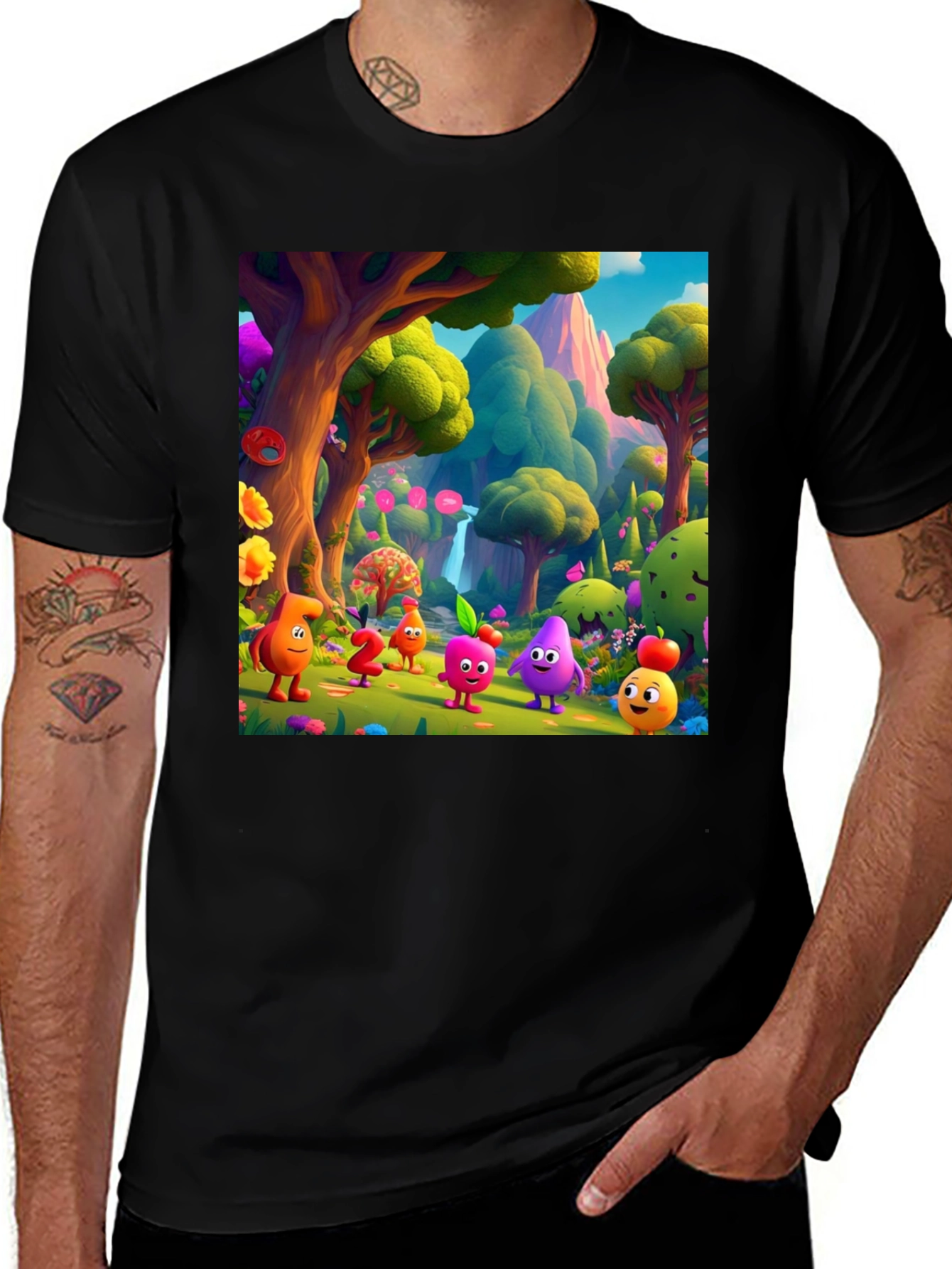 Variant 30 of Cartoon Fruit Character Forest T-Shirt