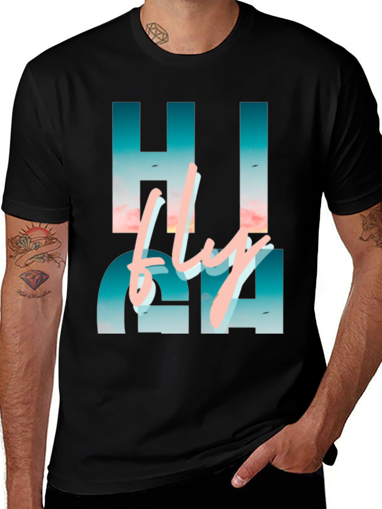 Variant 10 of Hi Fly Black Graphic Tee
