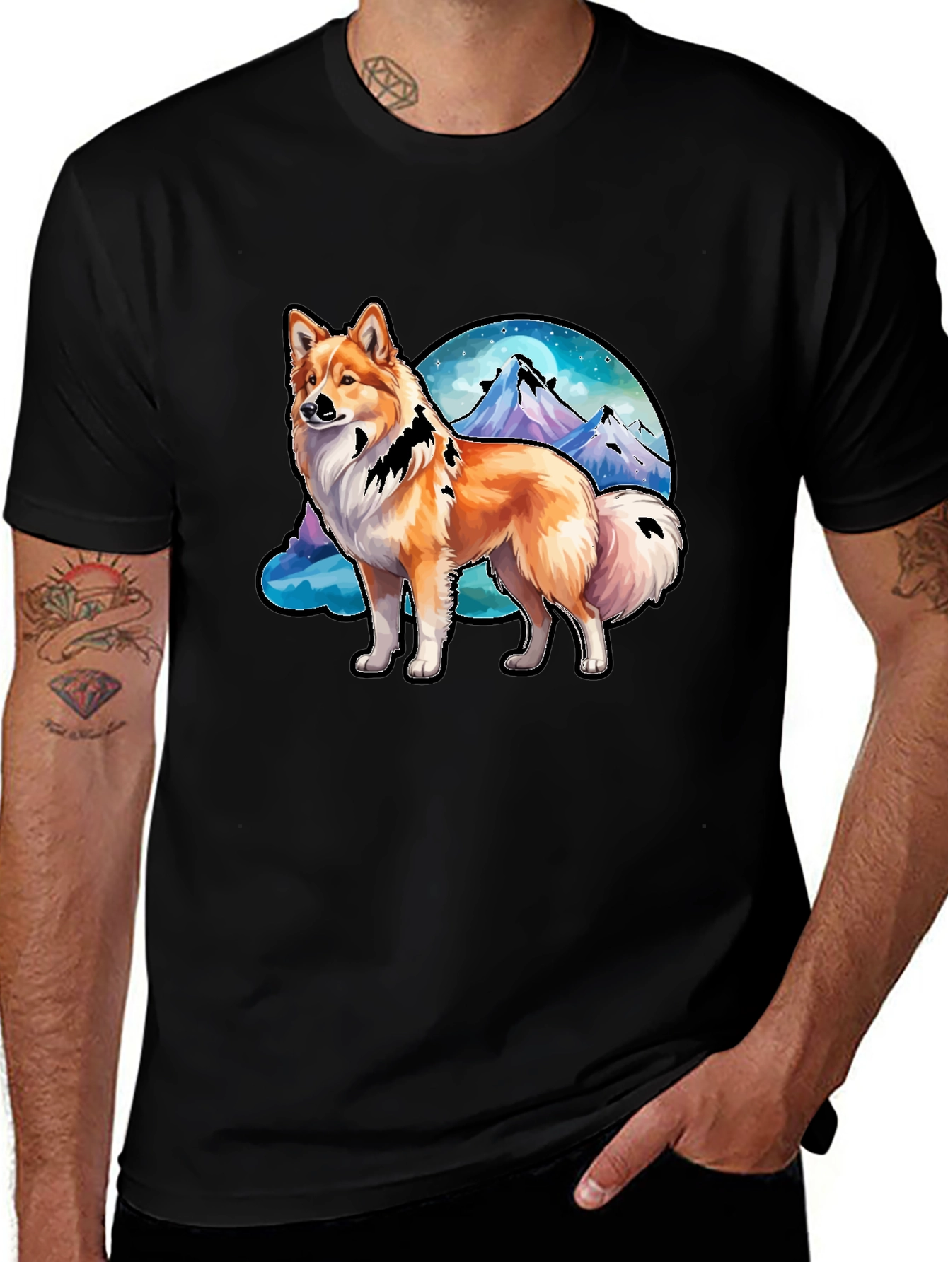 Variant 20 of Dog & Mountain Graphic Tee - Nature Lover's Shirt