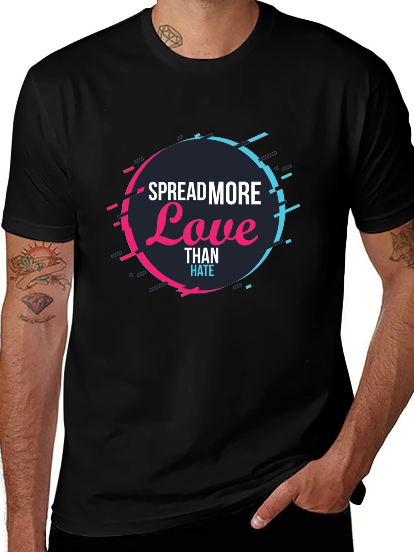 Variant 11 of Spread More Love Graphic T-Shirt - Black