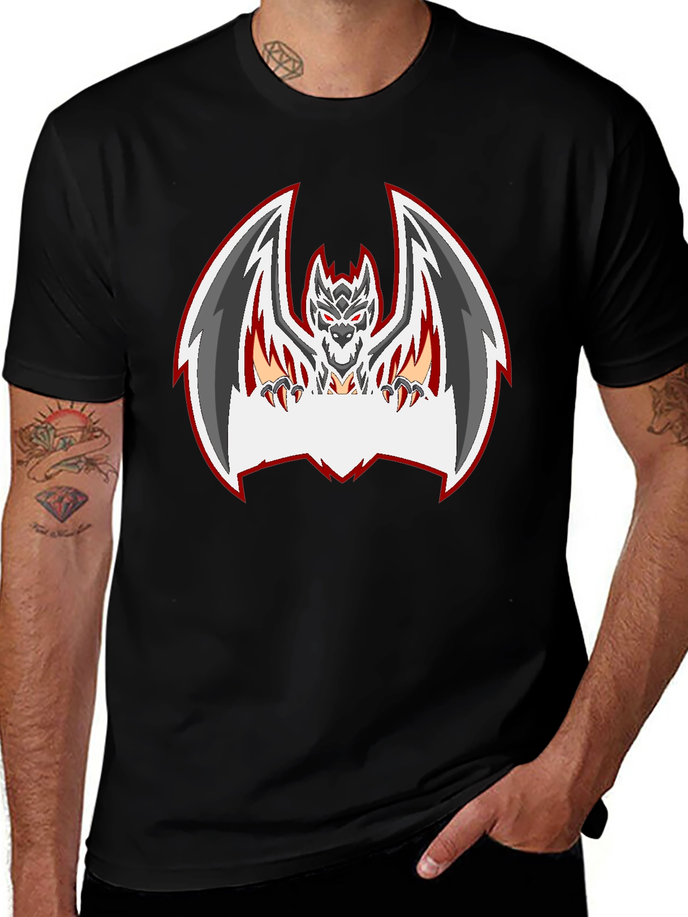 Variant 10 of Dragon Graphic Black T-Shirt