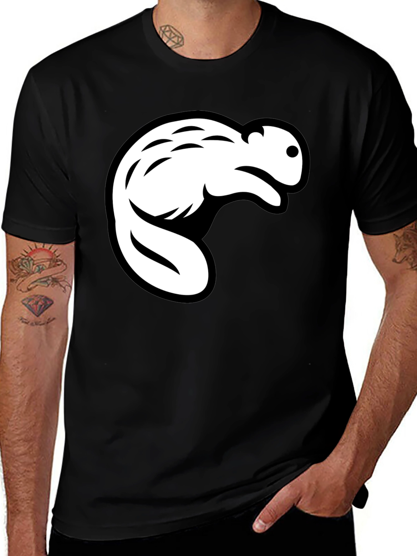 Variant 24 of Beaver Graphic Tee - Mens Black T-Shirt