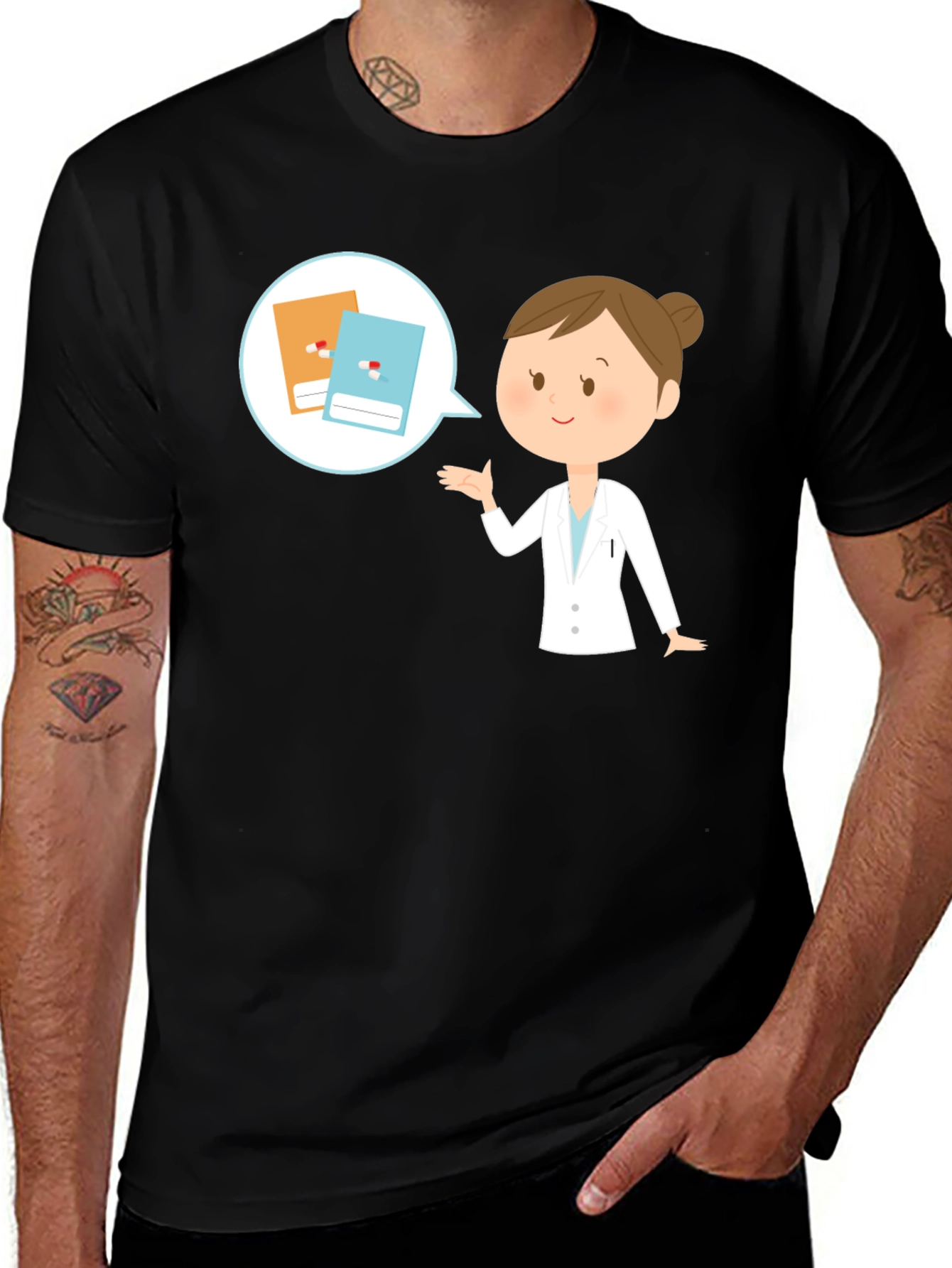 Variant 5 of Doctor Cartoon Graphic T-Shirt - Unisex