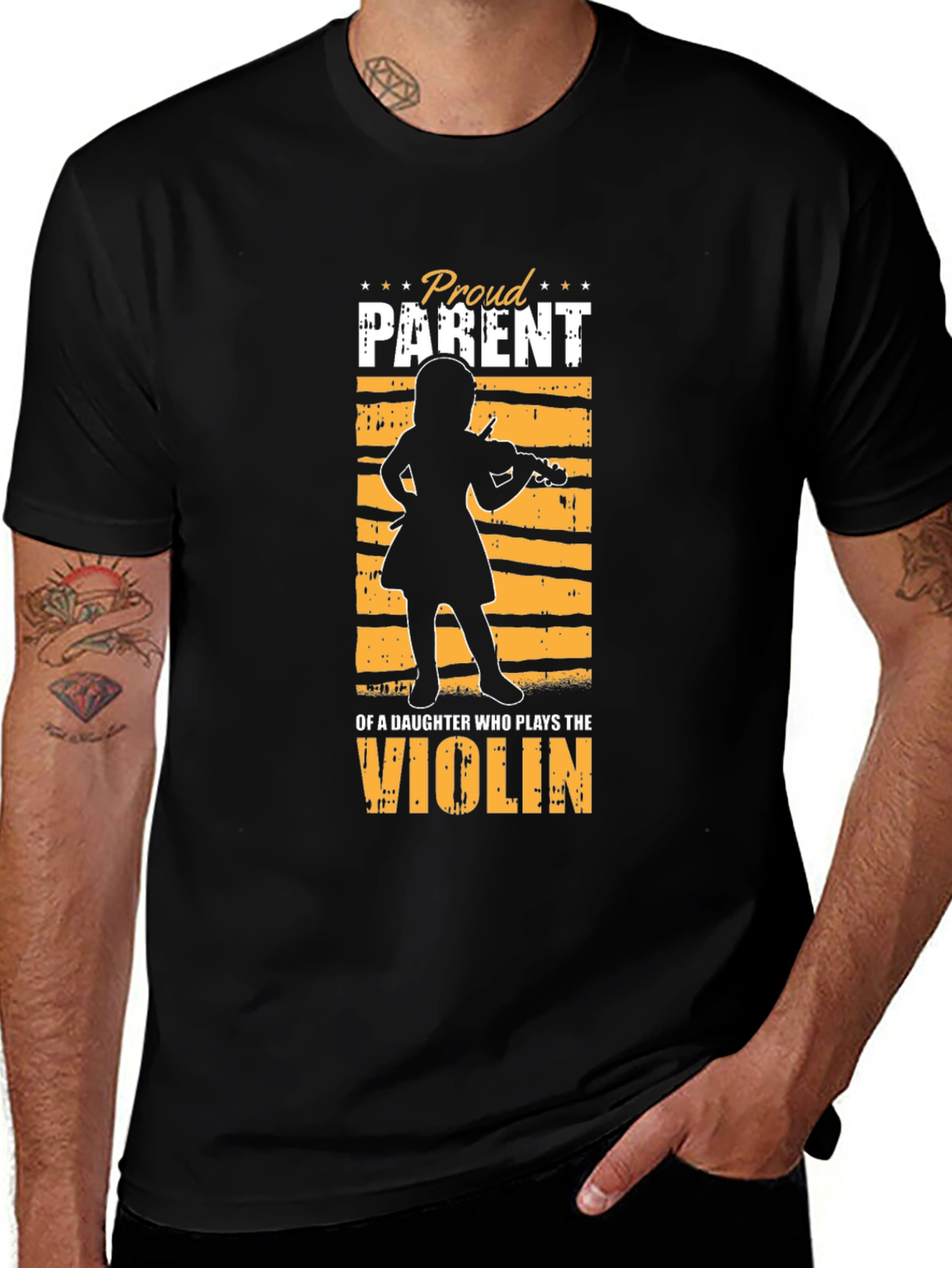 Variant 27 of Proud Parent Violin Daughter Graphic Tee