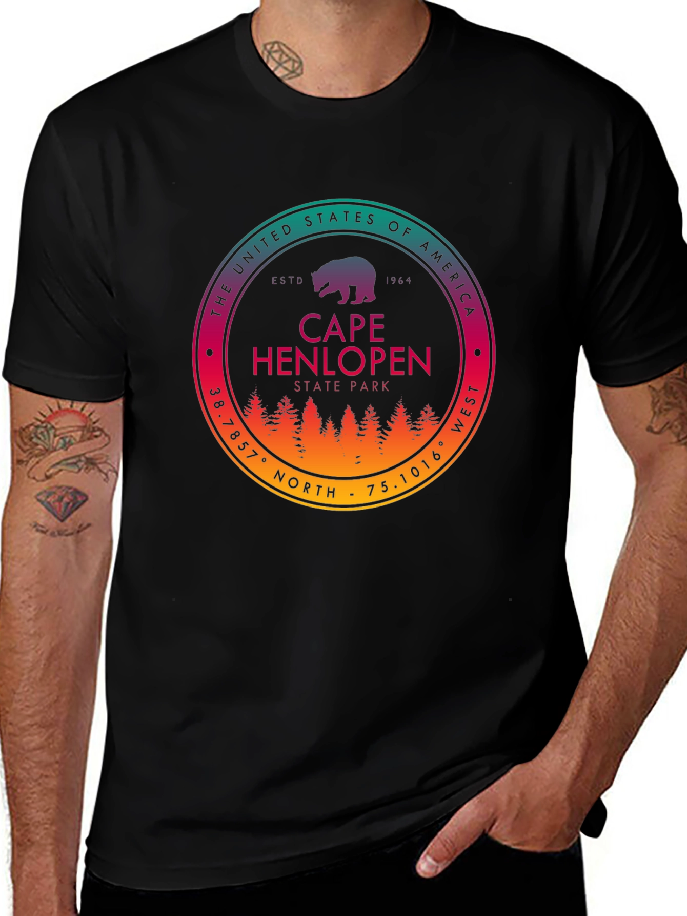 Cape Henlopen State Park Black T-Shirt