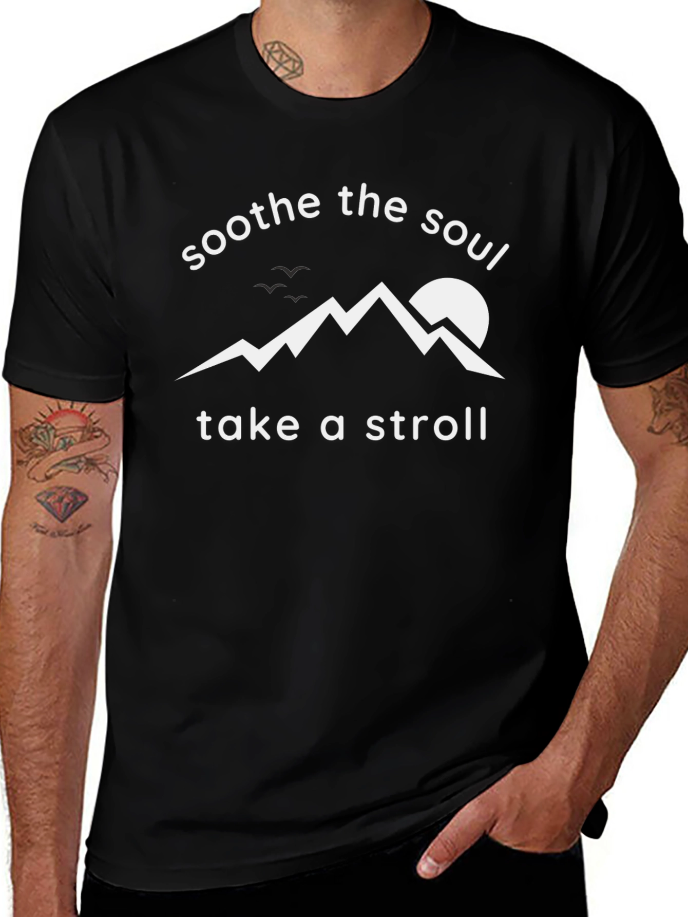 Variant 4 of Soothe The Soul Tee - Mountain Stroll Black Cotton Shirt