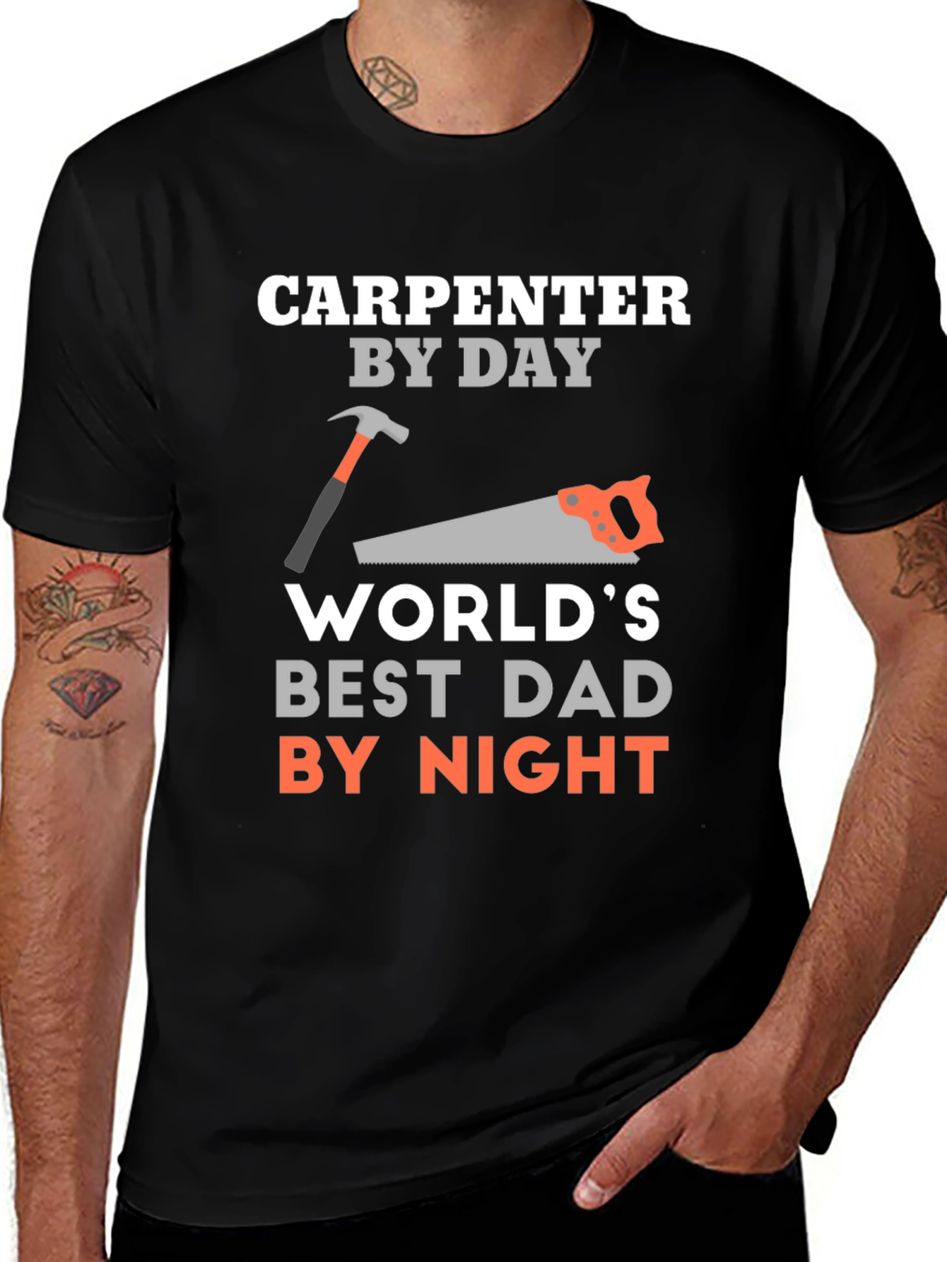 Variant 22 of Carpenter Dad Graphic Tee - Best Dad By Night