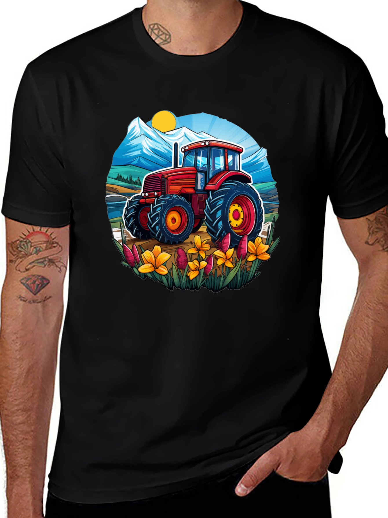 Variant 5 of Tractor Graphic T-Shirt - Farm Life Tee