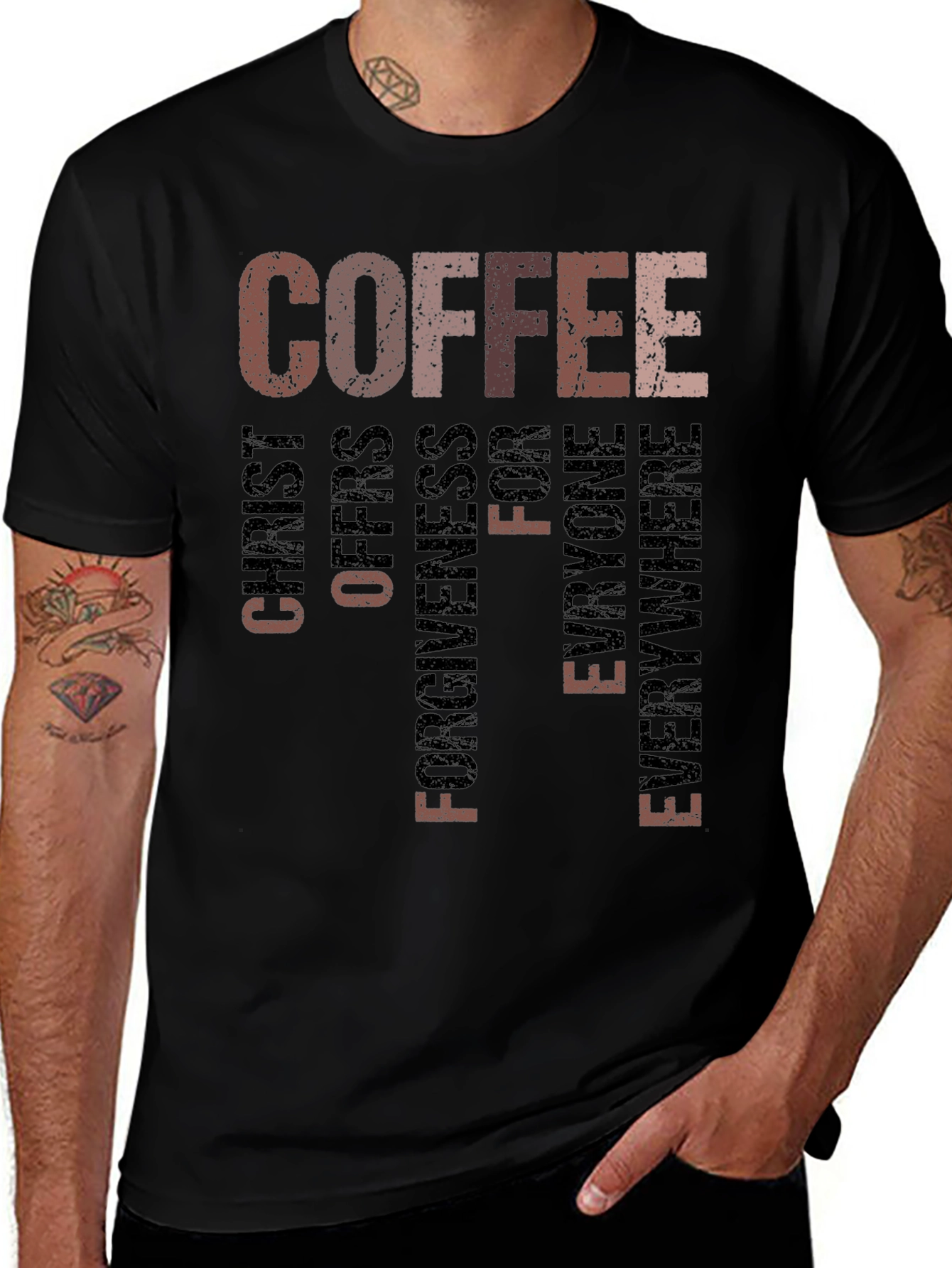 Variant 9 of Coffee Christ Offers Forgiveness T-Shirt