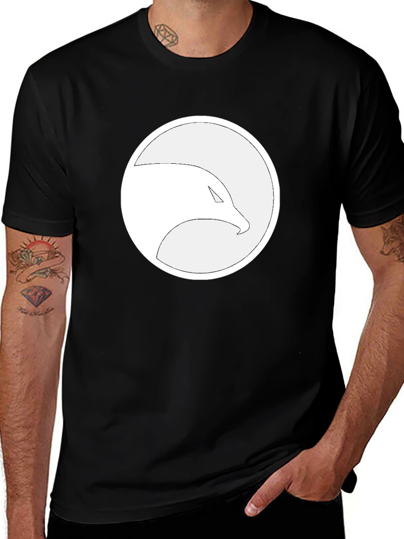 Variant 27 of Eagle Logo Graphic Print Black T-Shirt