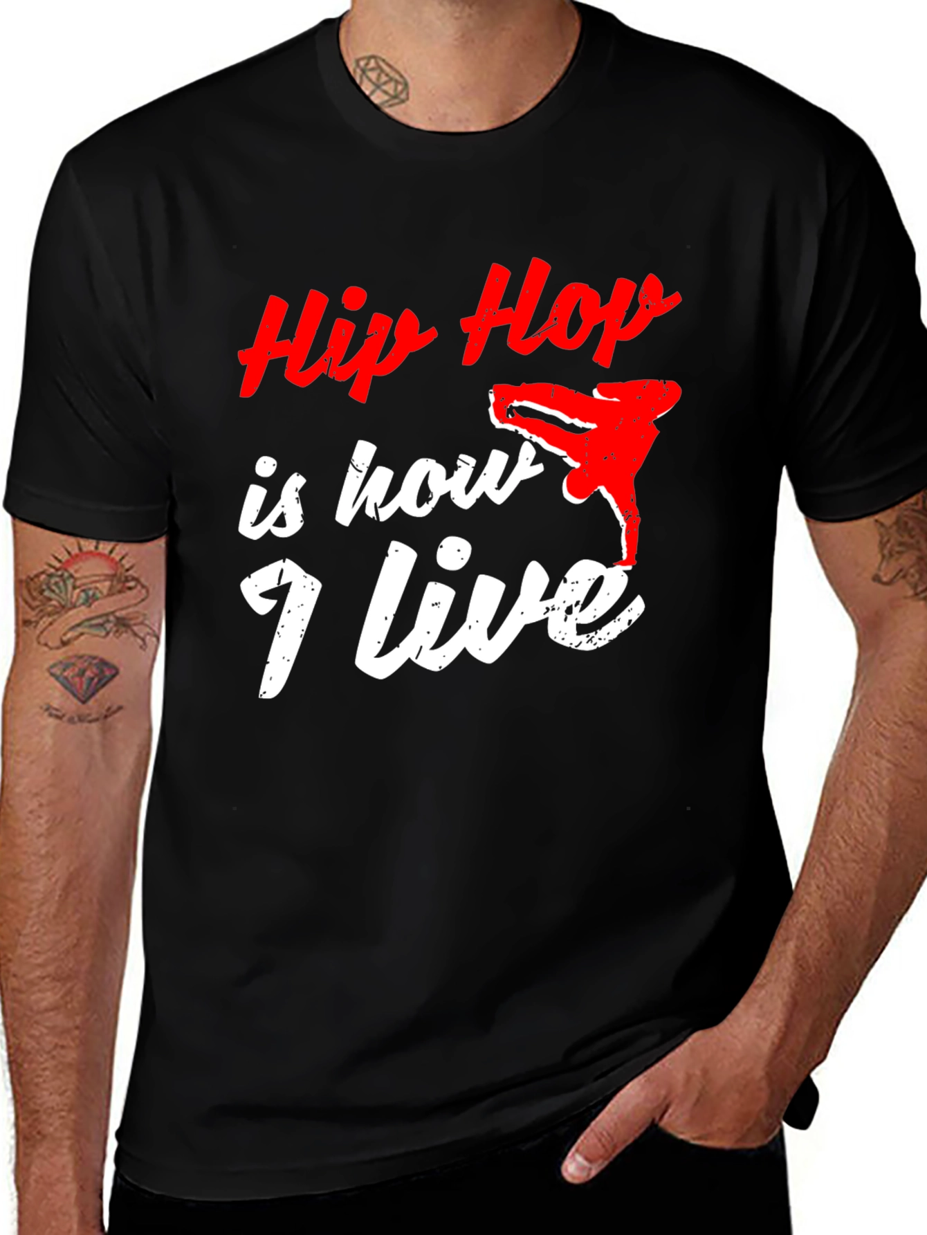 Variant 3 of Hip Hop is How I Live Black Graphic Tee