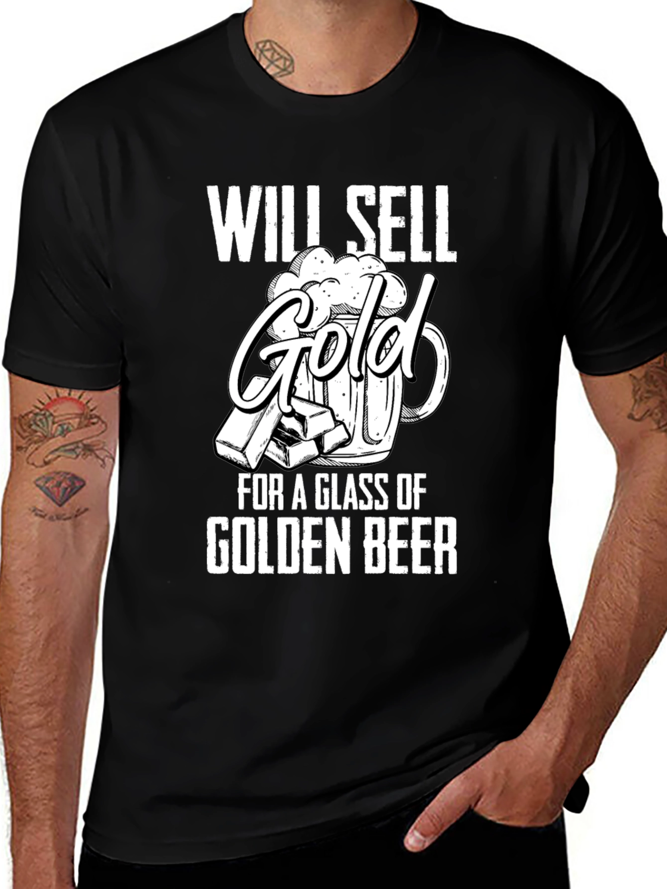 Variant 3 of Will Sell Gold for Golden Beer Funny T-Shirt