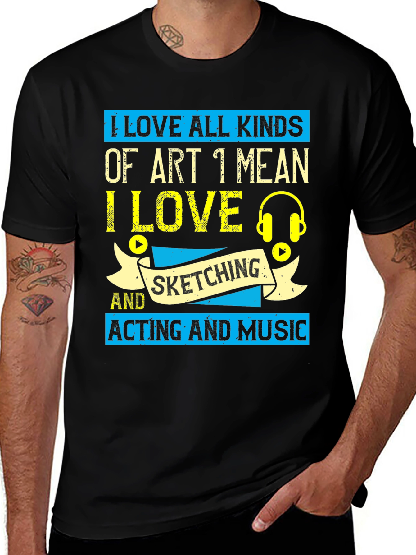 Variant 17 of Art Lover T-Shirt: Sketching, Acting, & Music Design