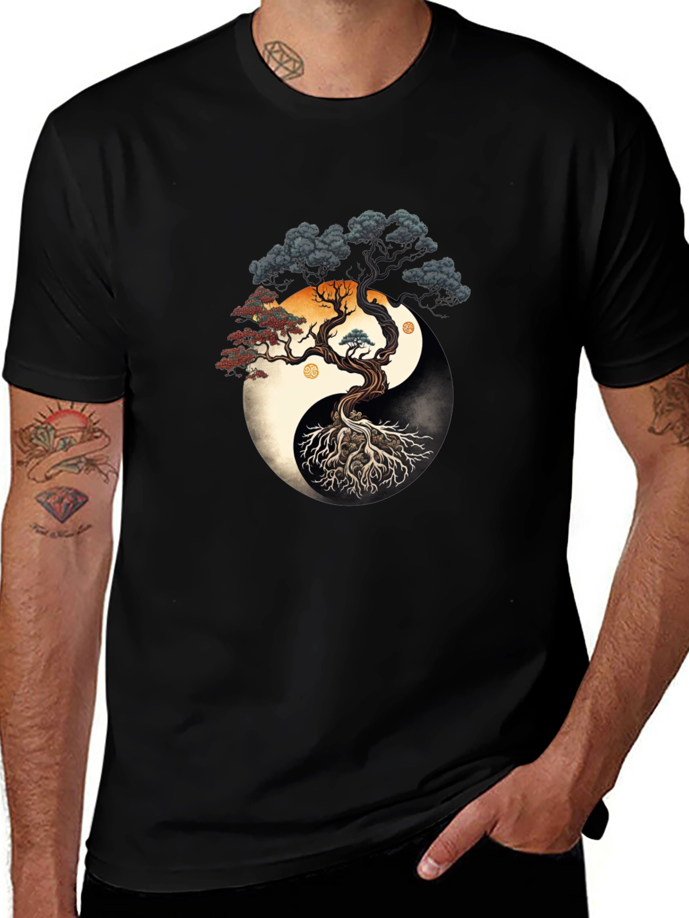 Variant 18 of Yin Yang Tree Graphic Tee - Balance & Harmony