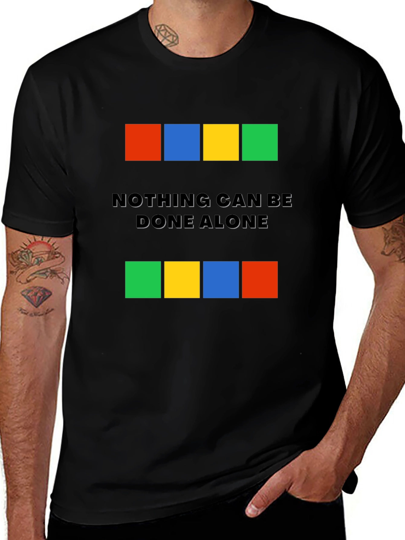 Variant 21 of Teamwork Graphic Tee - Nothing Can Be Done Alone T-Shirt