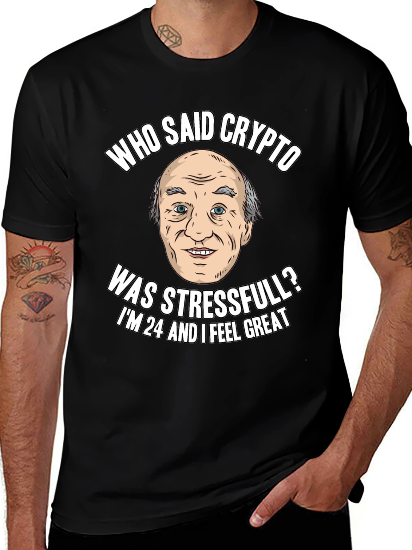 Variant 18 of Crypto Humor T-Shirt: Stress-Free Investor