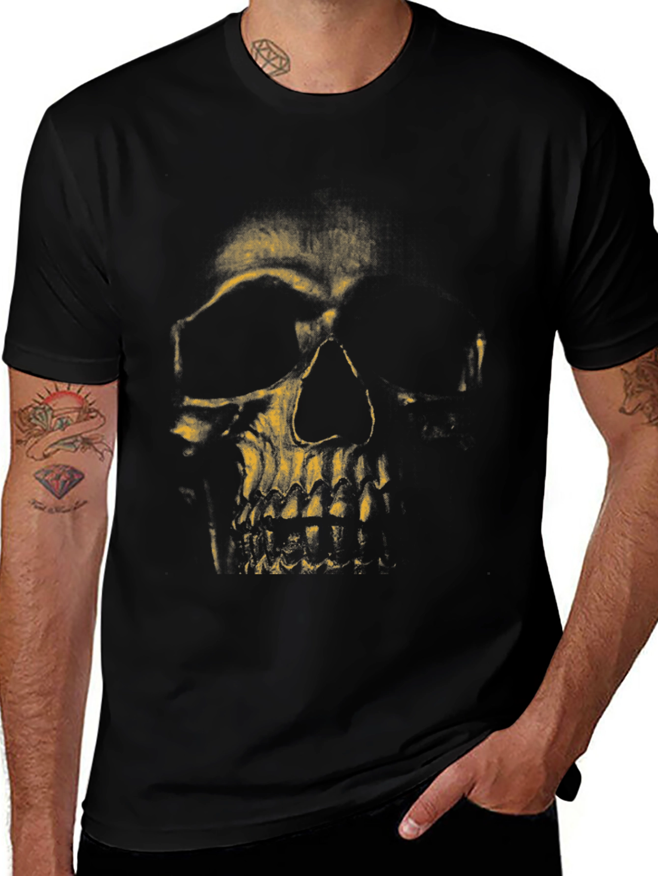 Variant 18 of Skull Graphic Print Black T-Shirt for Men