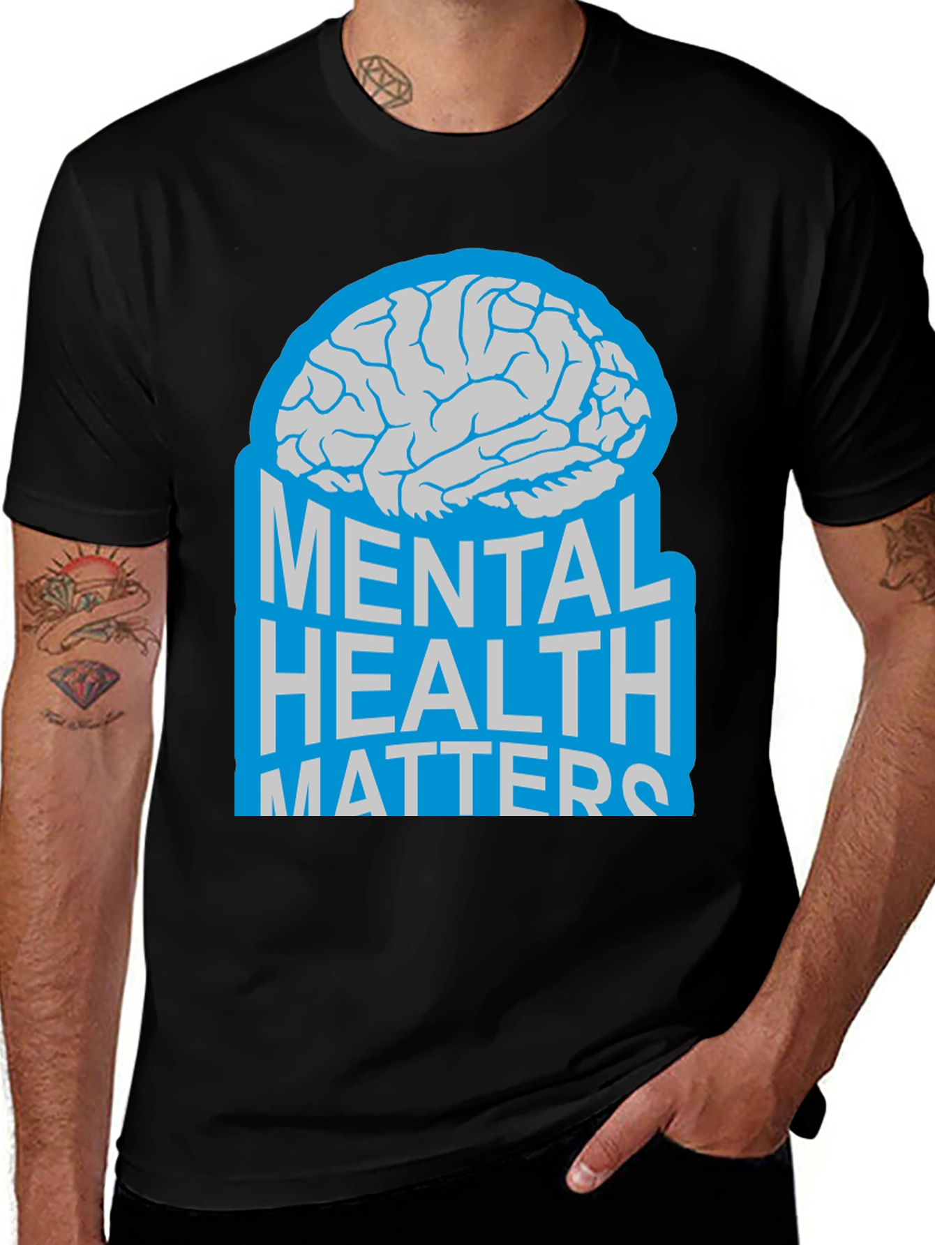 Variant 9 of Mental Health Matters Brain Graphic T-Shirt