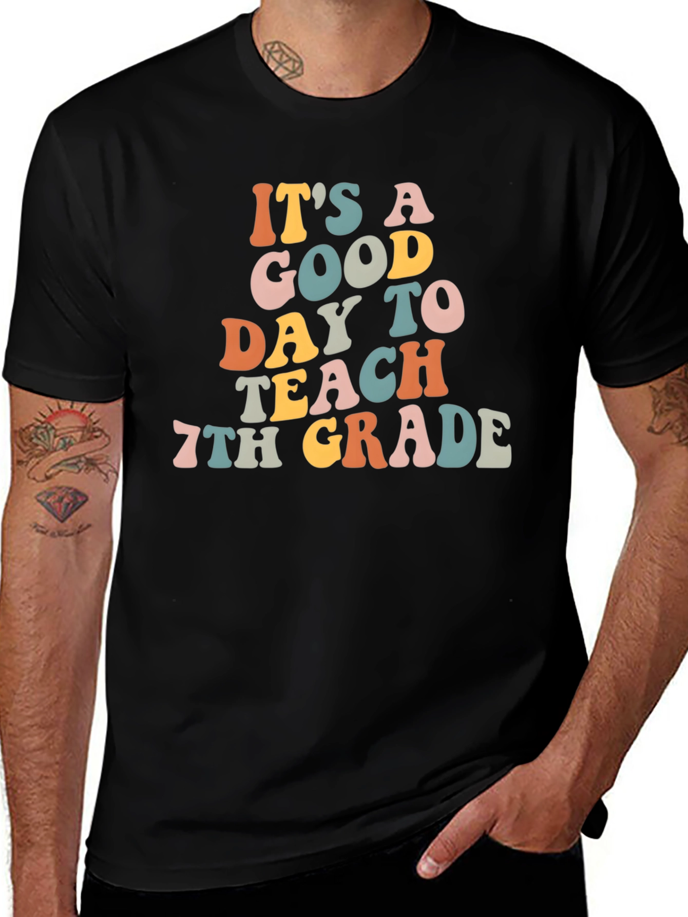 It's A Good Day To Teach 7th Grade Black T-Shirt