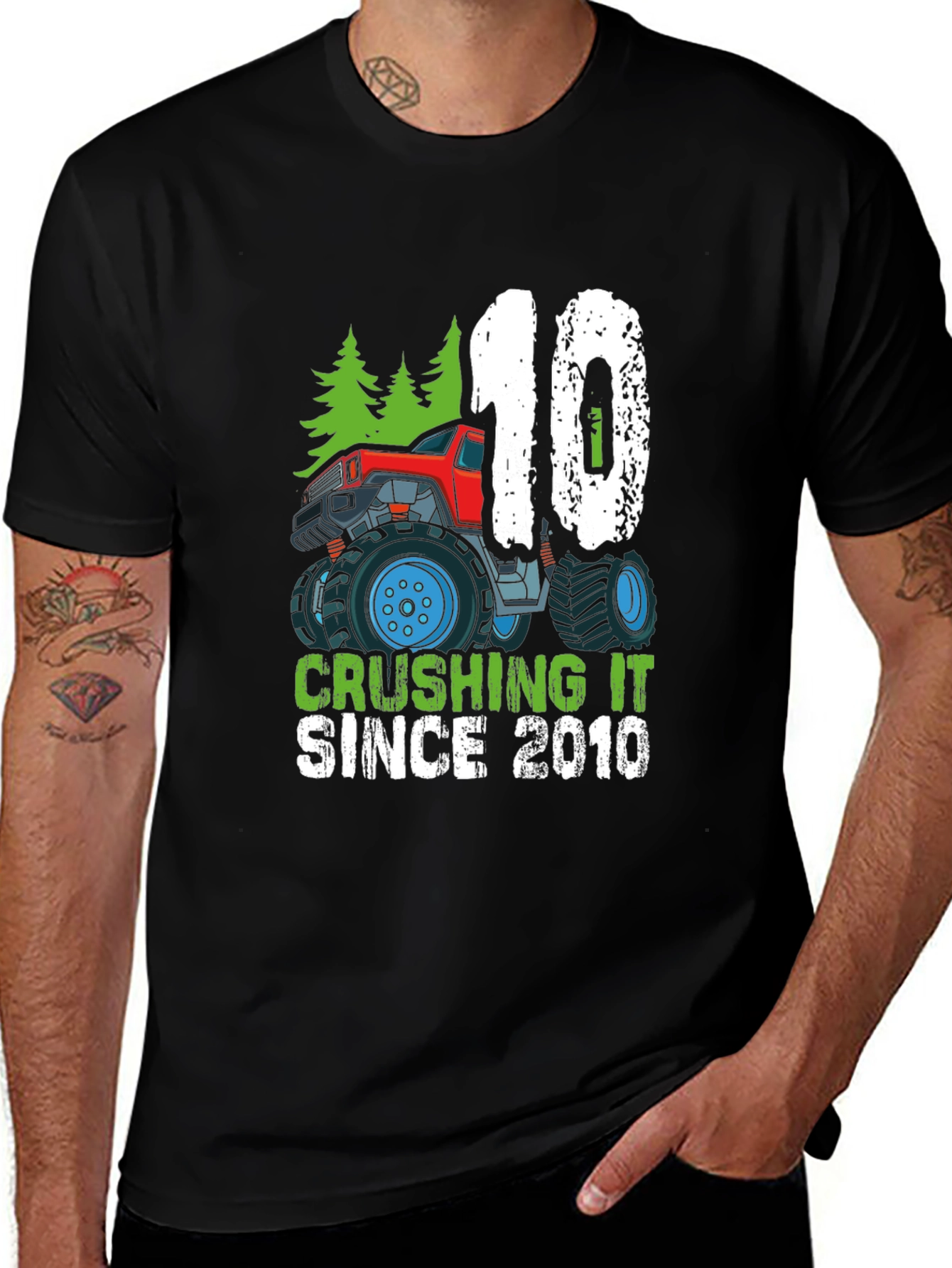 Variant 24 of Crushing It Since 2010 T-Shirt 10th Birthday Monster Truck Tee