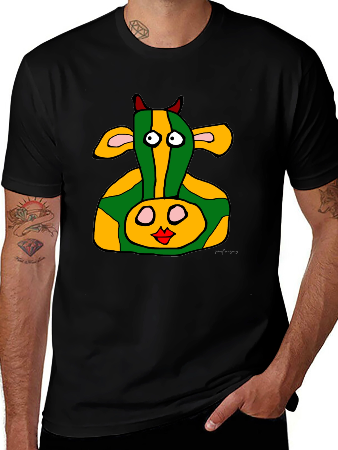Variant 7 of Funky Cow Graphic Tee - Unique Design