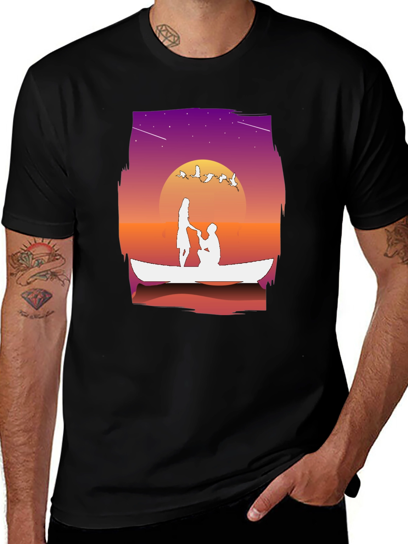 Variant 4 of Romantic Proposal Boat Ride Graphic Tee