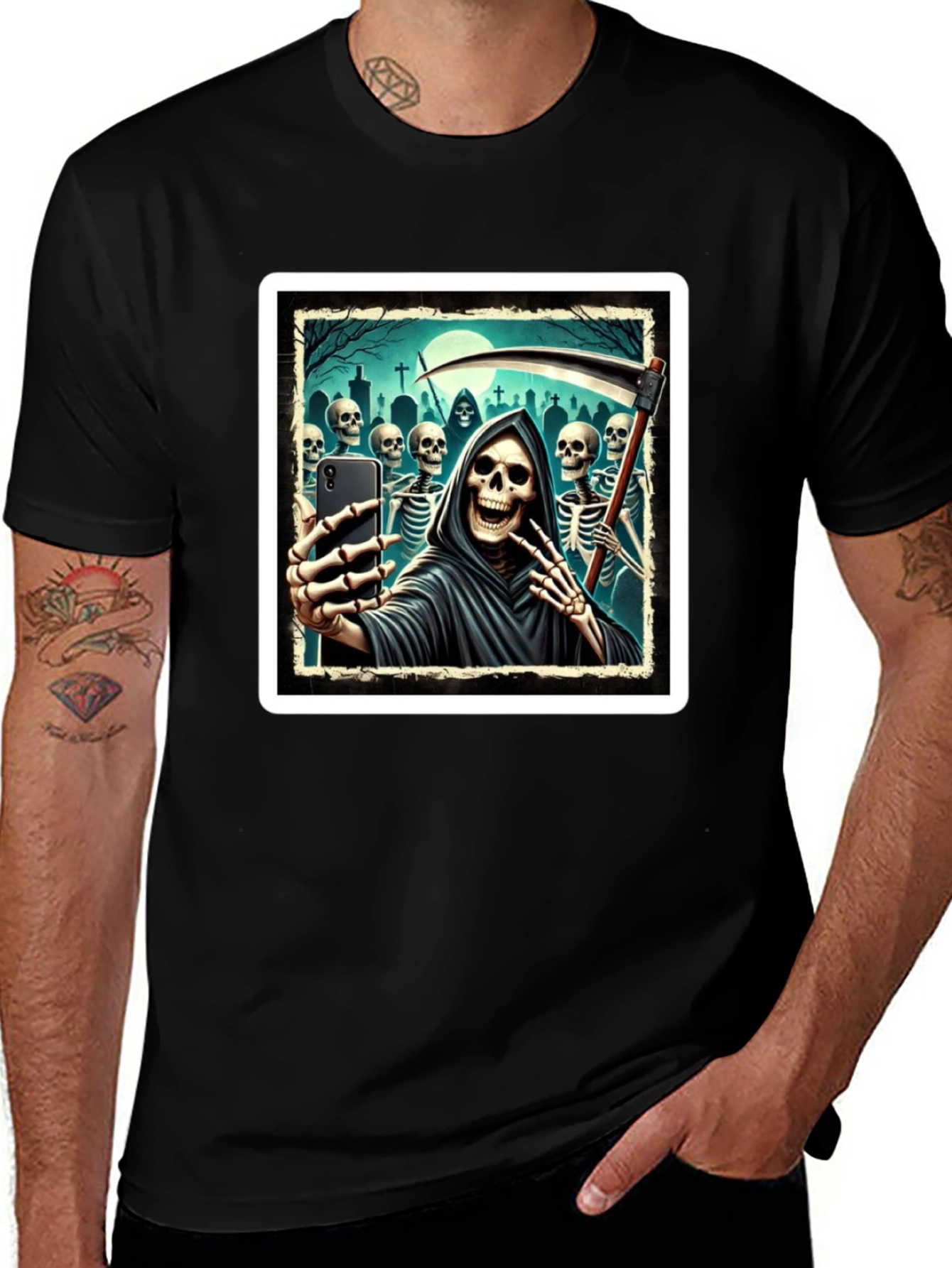 Variant 12 of Grim Reaper Selfie T-Shirt