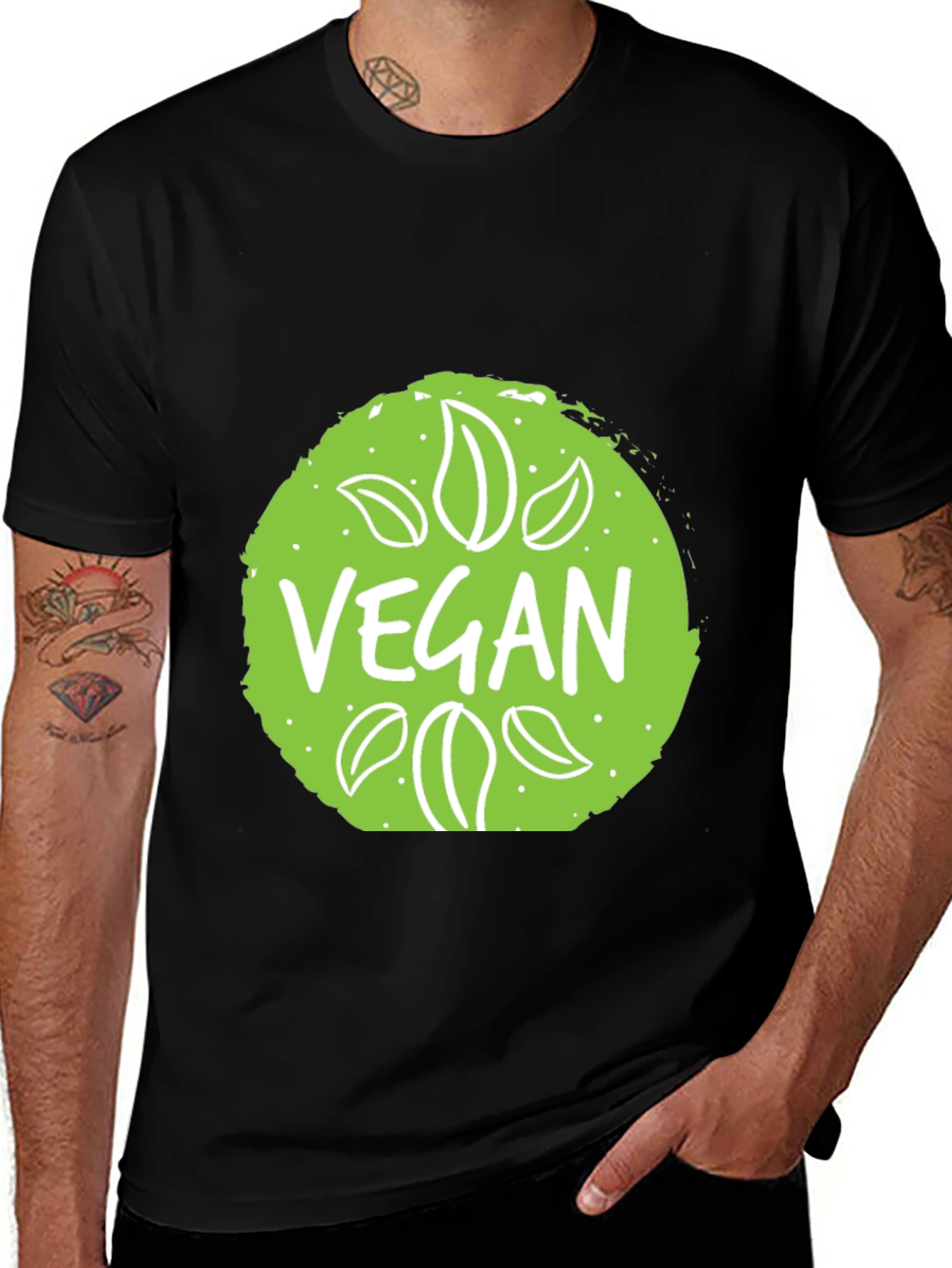 Black Vegan Graphic Tee - Unisex Soft Cotton Blend T-Shirt main image