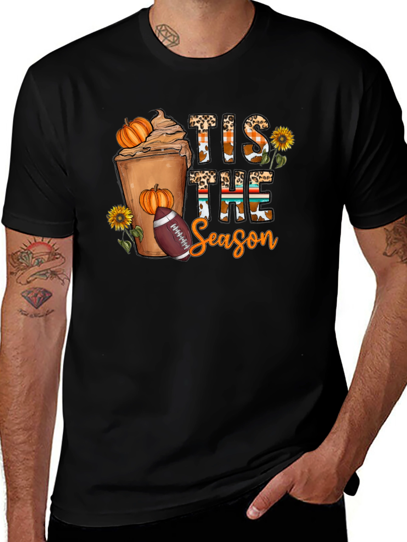 Variant 20 of Tis the Season Graphic T-Shirt - Fall Football Pumpkin Spice