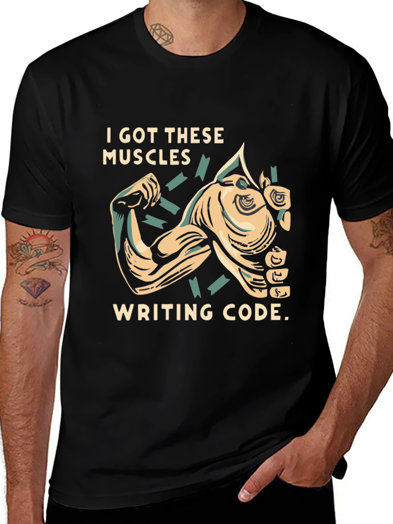 Variant 6 of Code Muscle T-Shirt: Programmer Humor Apparel
