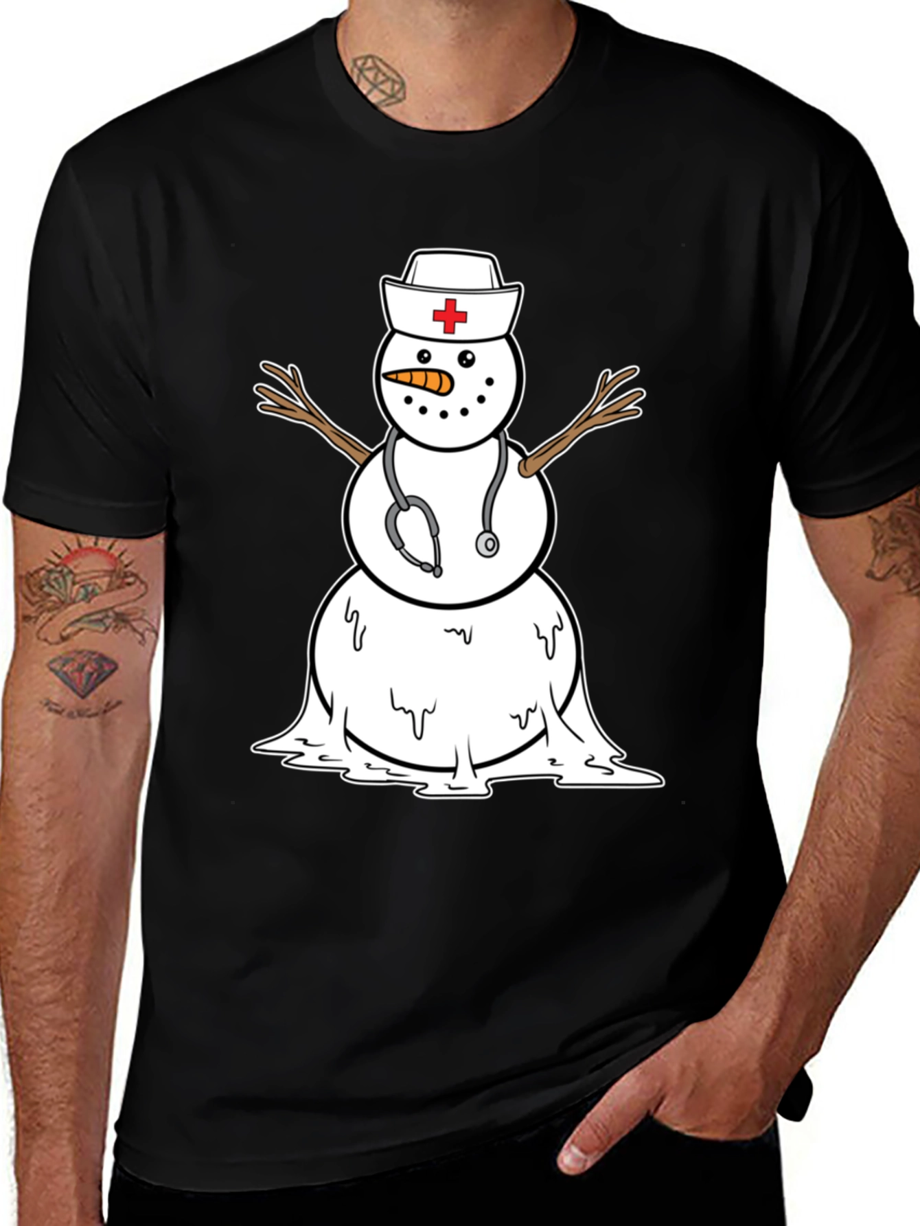 Variant 15 of Melting Snowman Nurse T-Shirt
