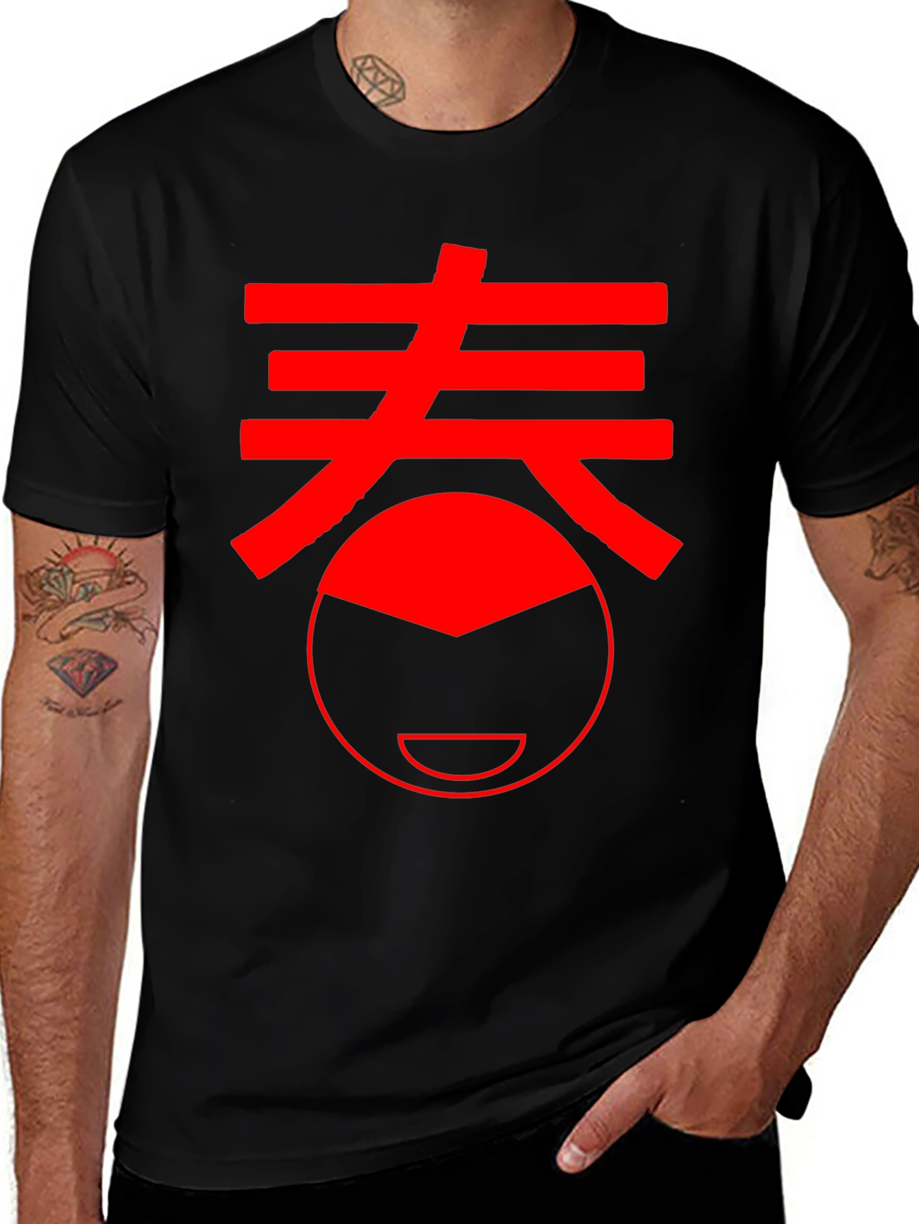 Variant 19 of Red Spring Kanji Black T-Shirt