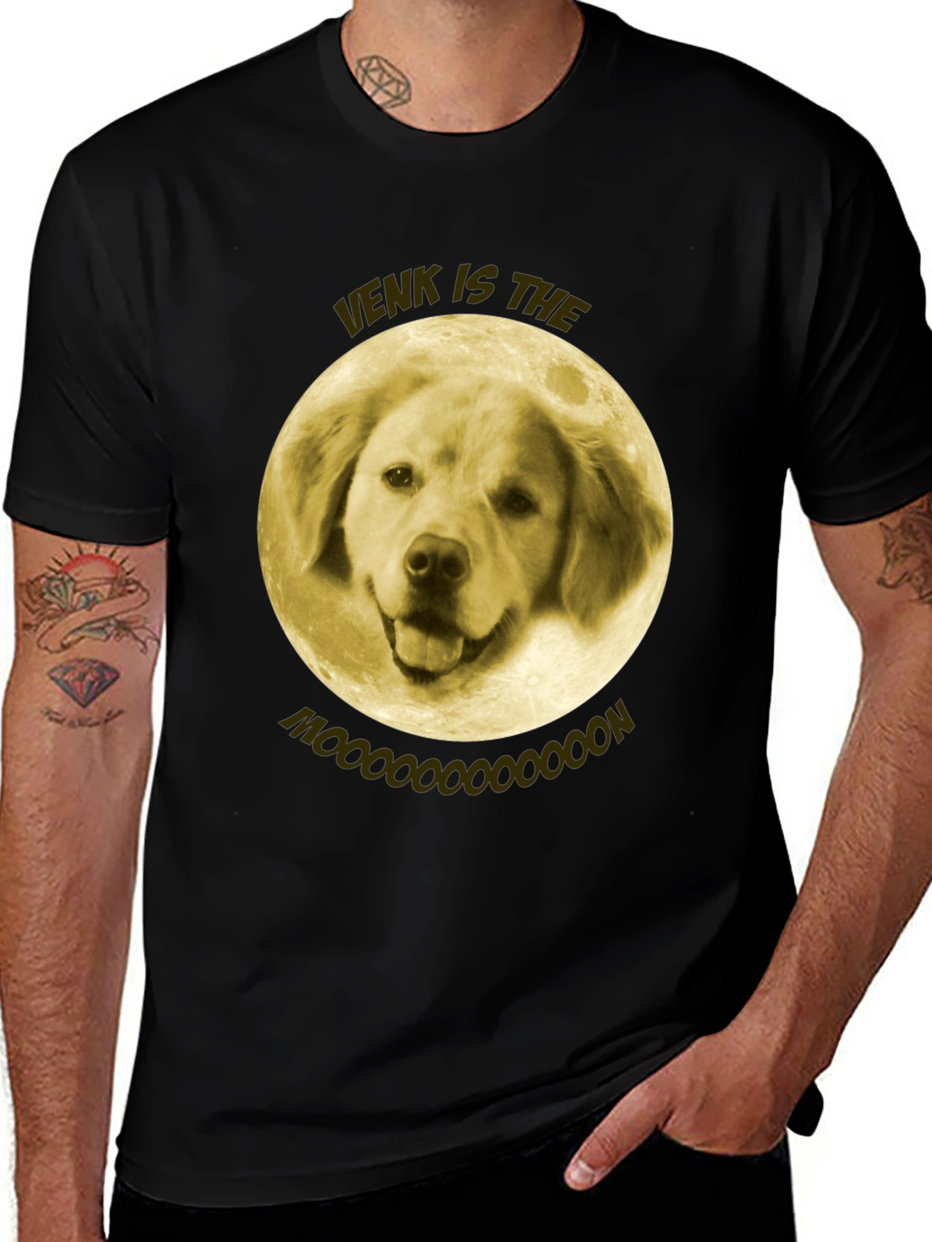 Variant 30 of Venk Is The Moooon T-Shirt - Golden Retriever Dog