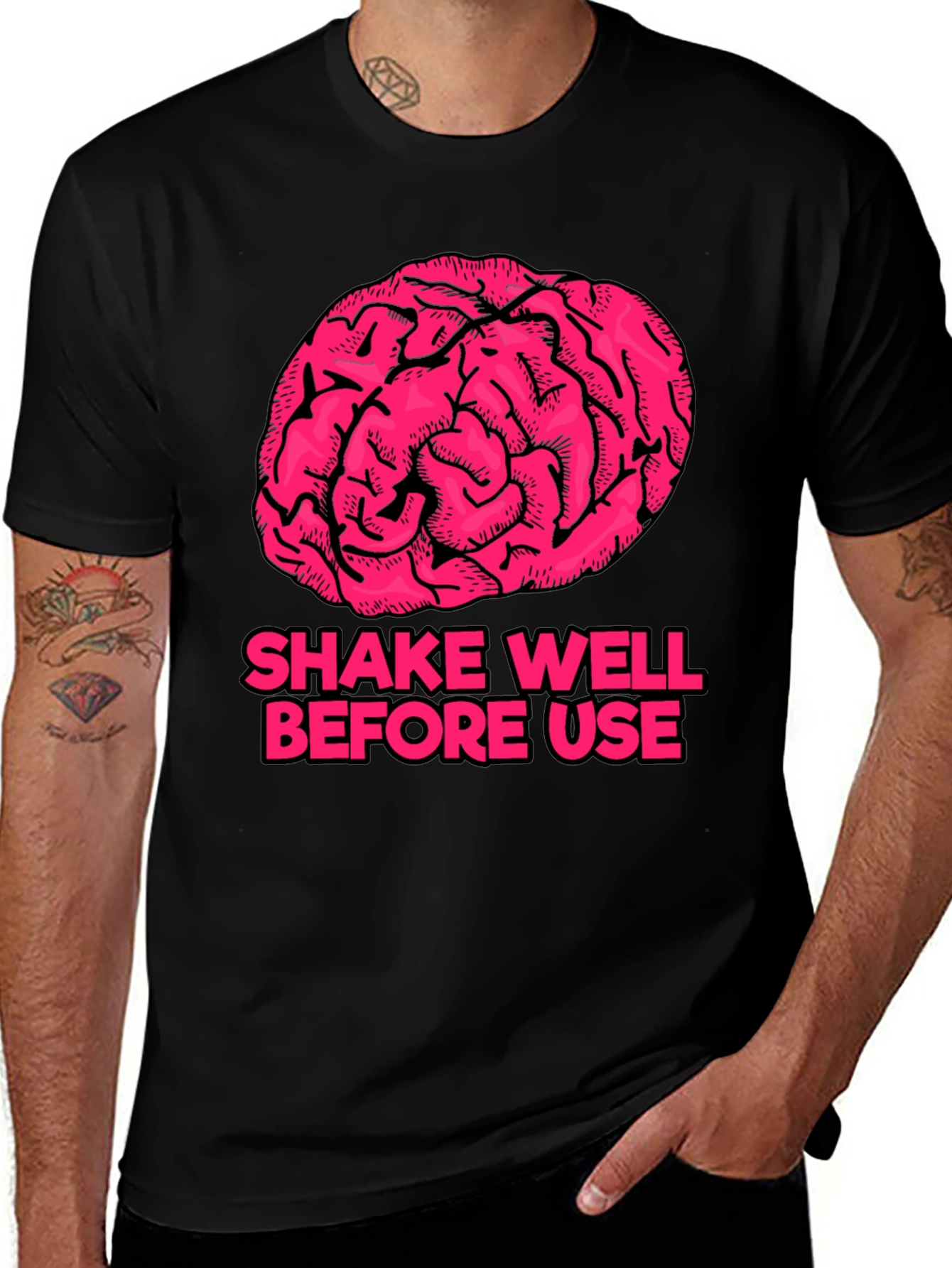 Variant 29 of Shake Well Brain Humor T-Shirt - Funny Graphic Tee