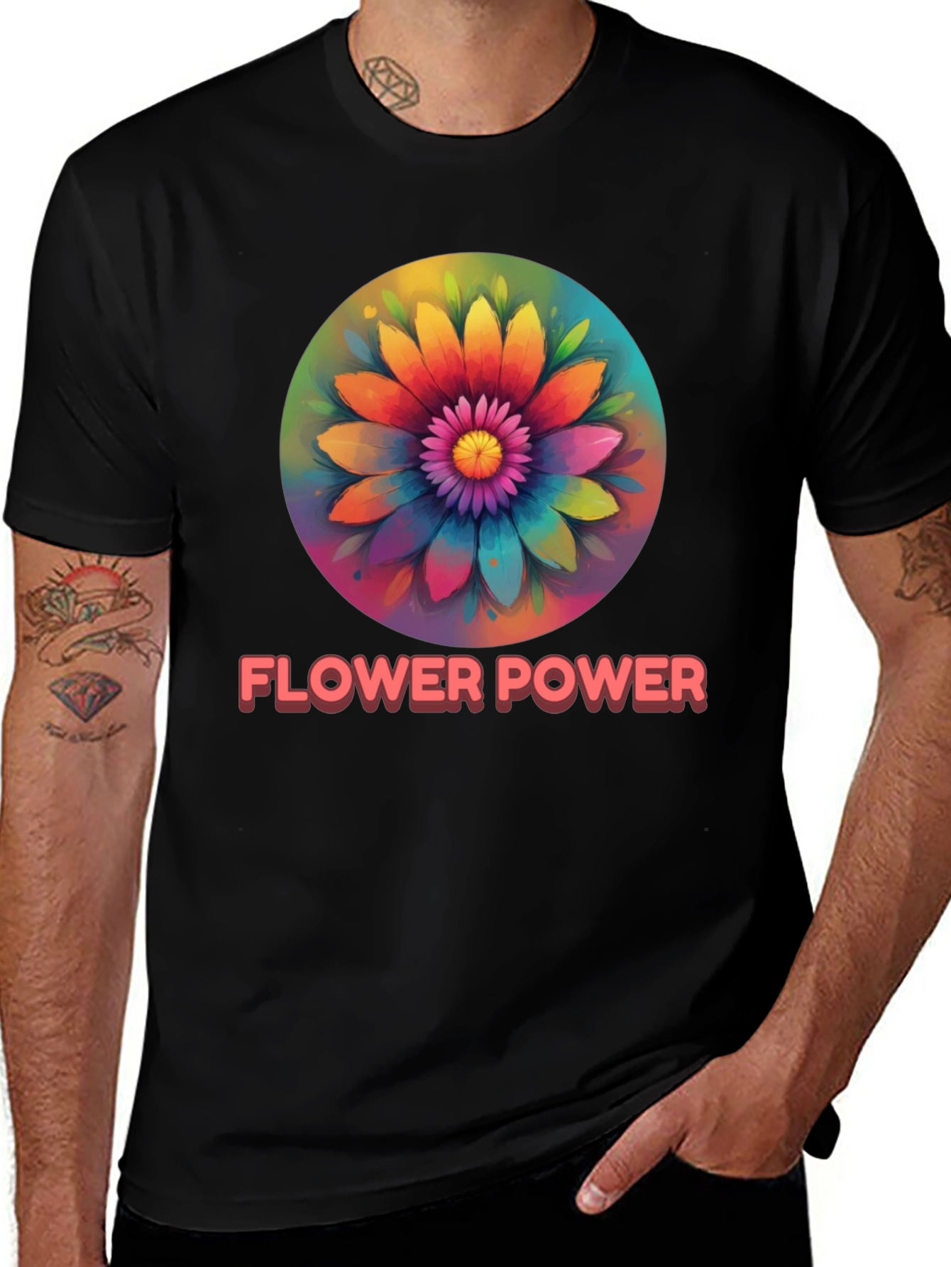 Flower Power Tee - Retro Floral Design