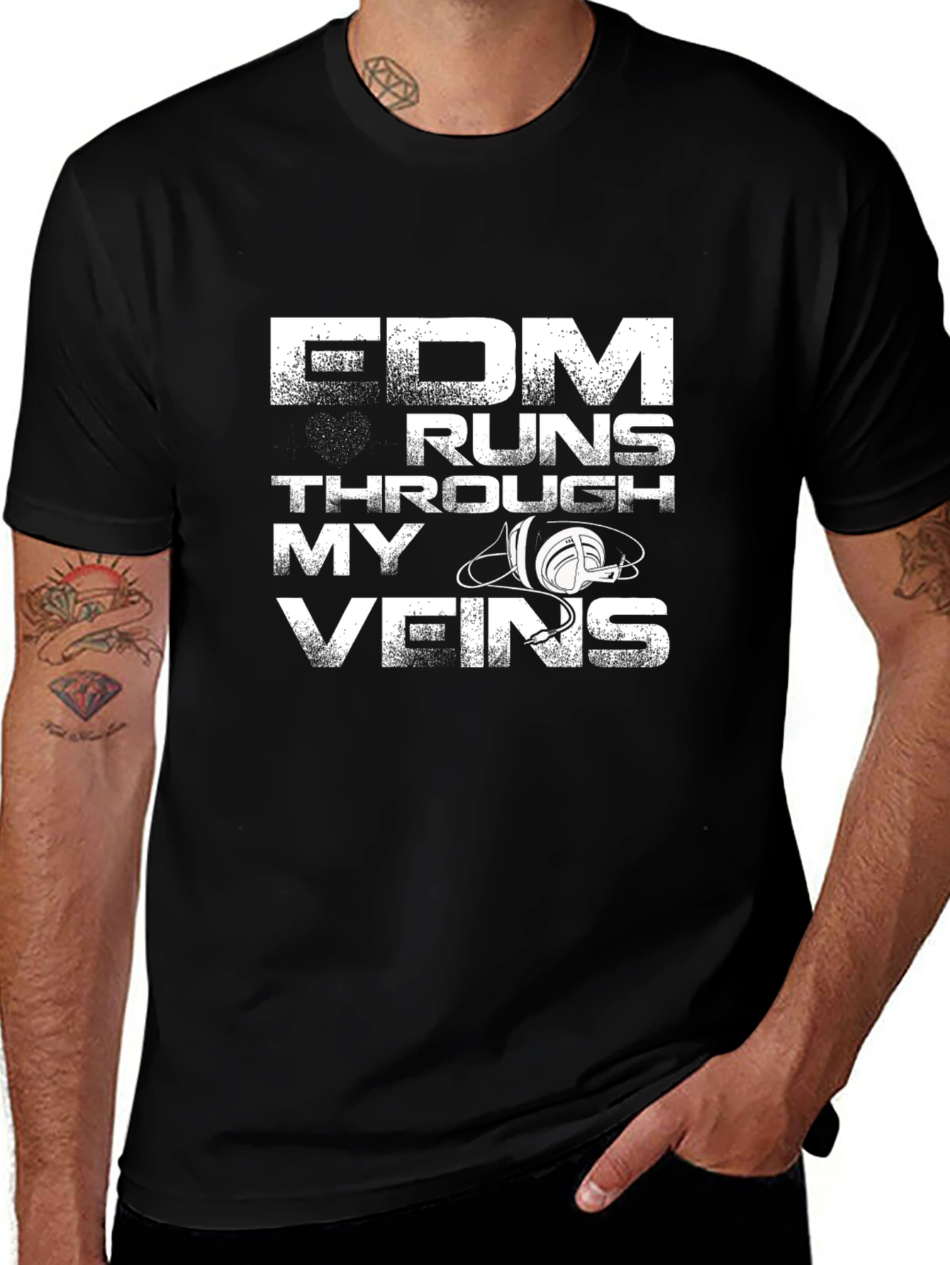 EDM Runs Through My Veins Graphic Tee