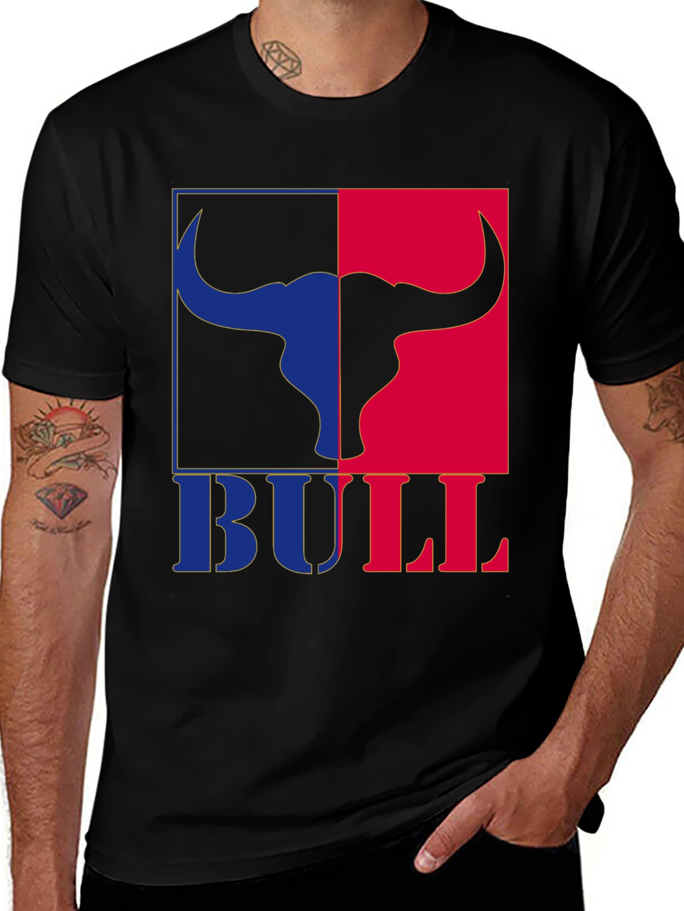 Variant 20 of Bull Graphic Tee - Black