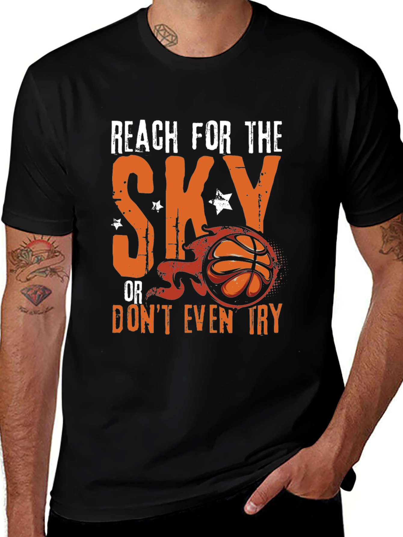 Variant 26 of Reach for the Sky Basketball Graphic Tee