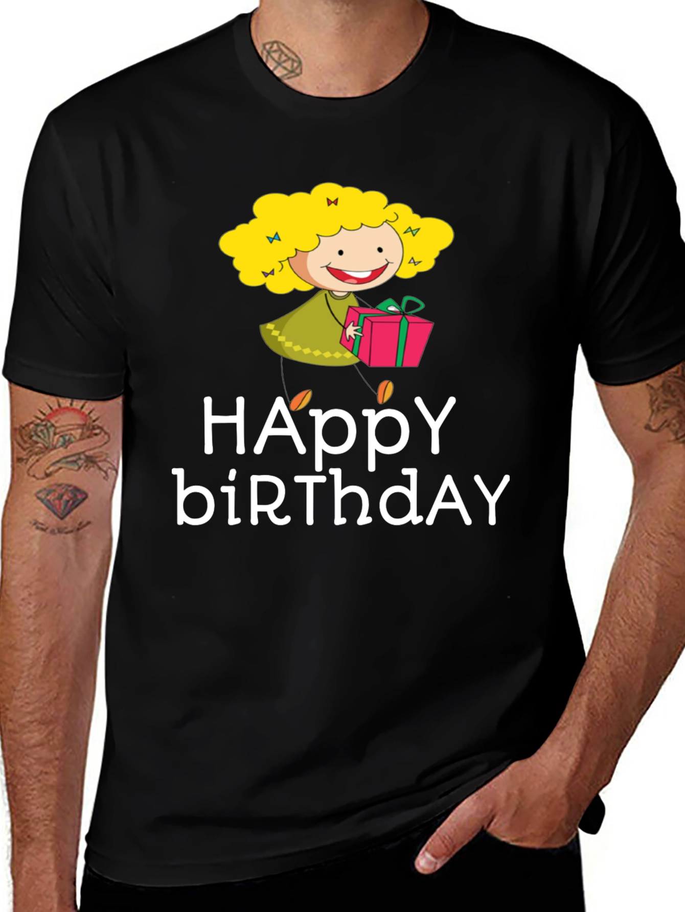 Variant 22 of Happy Birthday Cartoon Graphic T-Shirt