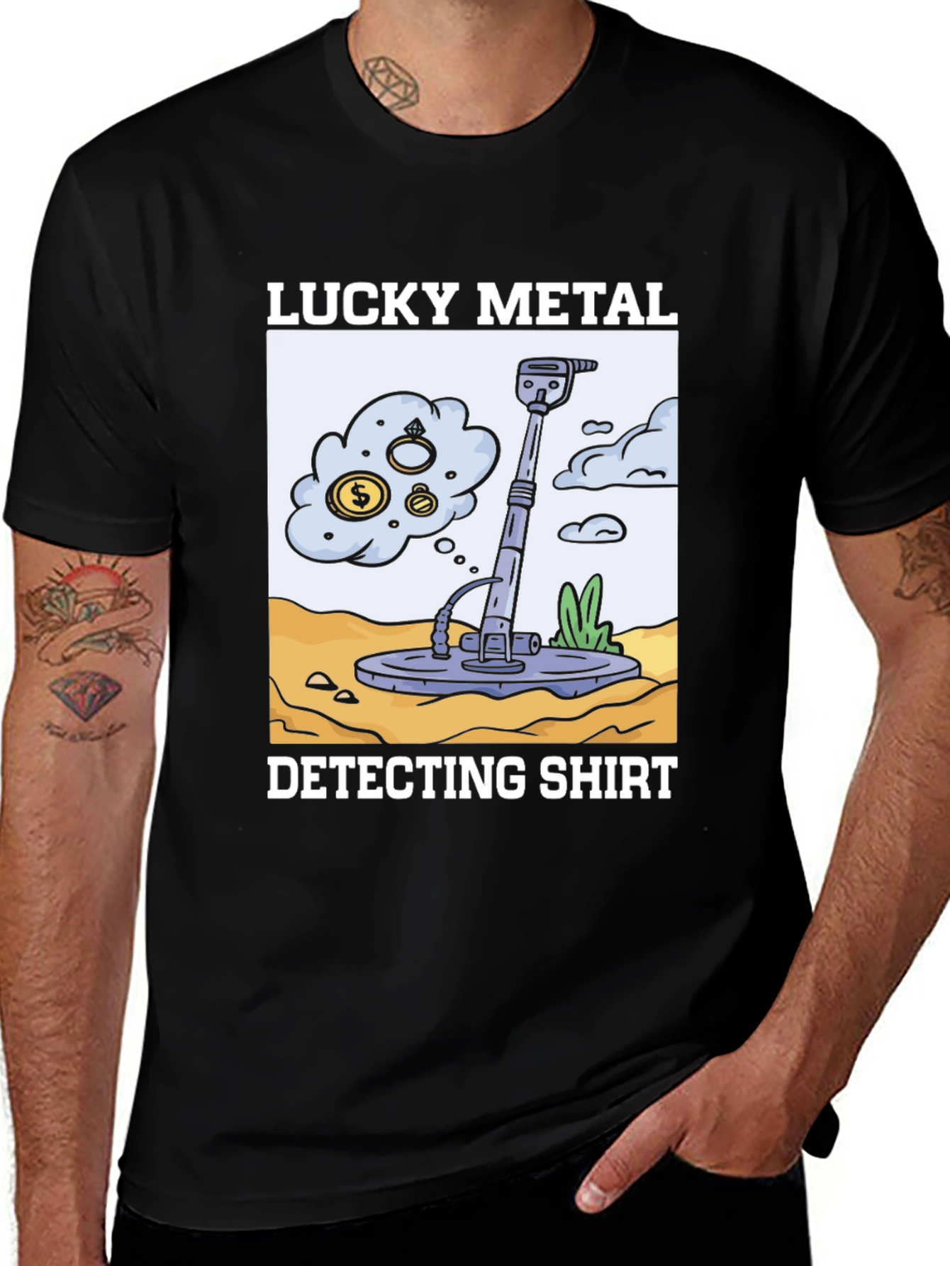 Variant 4 of Lucky Metal Detecting Shirt - Treasure Hunter Tee