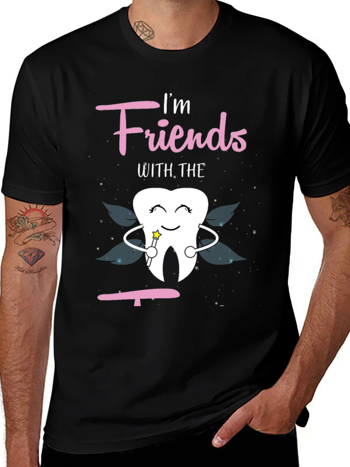Black I'm Friends With The Tooth Fairy Graphic T-Shirt main image